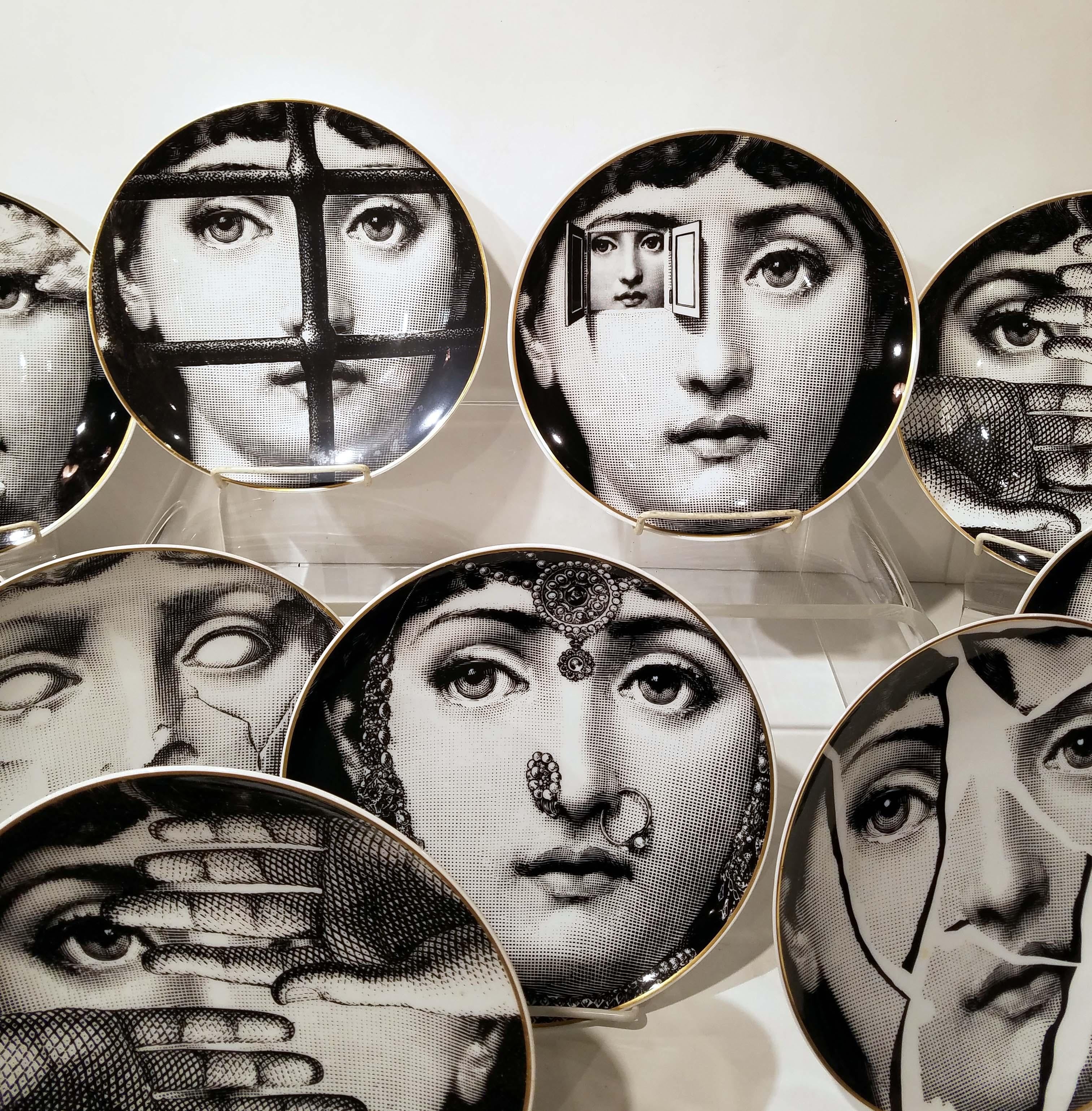 Glazed Set of 12 Piero Fornasetti for Rosenthal 