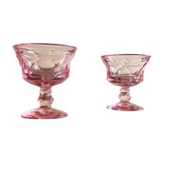 Retro Set of 12 Pink Fostoria Sherbert Glasses