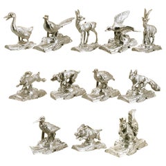 Set of 12 Placeholder-Animals in Sterling Silver