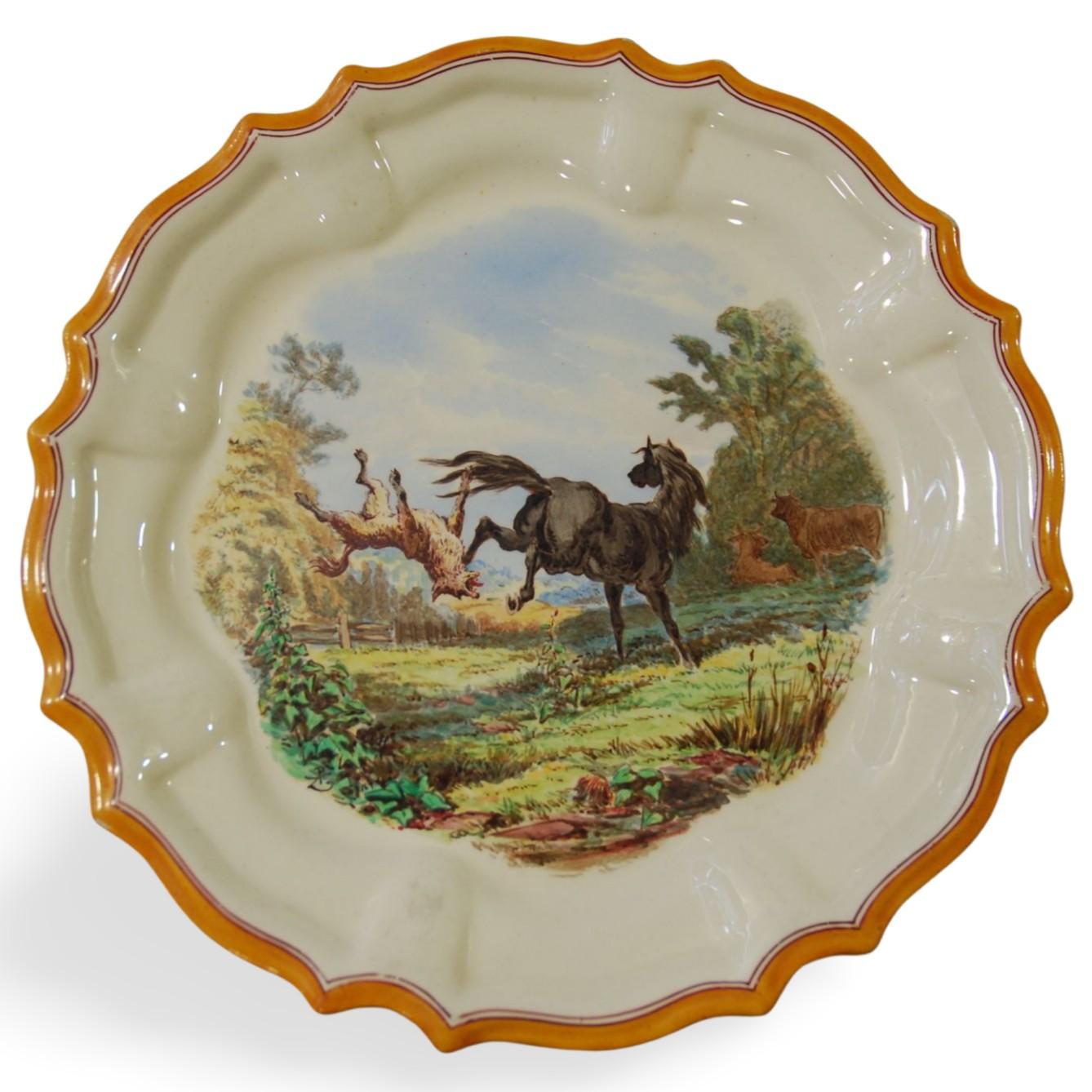 Romantic Set of 12 Plates, Aesop Fables, Wedgwood, circa 1860 For Sale