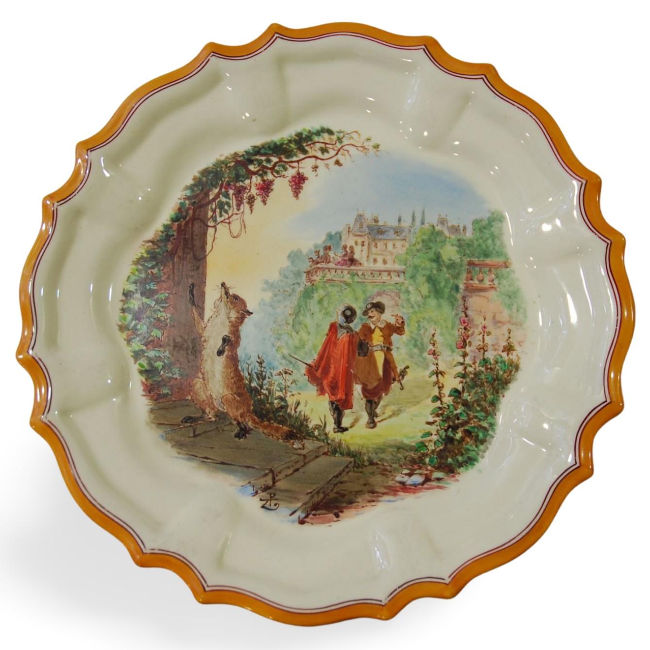 Turned Set of 12 Plates, Aesop Fables, Wedgwood, circa 1860 For Sale