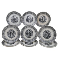 Set of 12 plates "Le Langage des Fleurs" by Choisy le Roi
