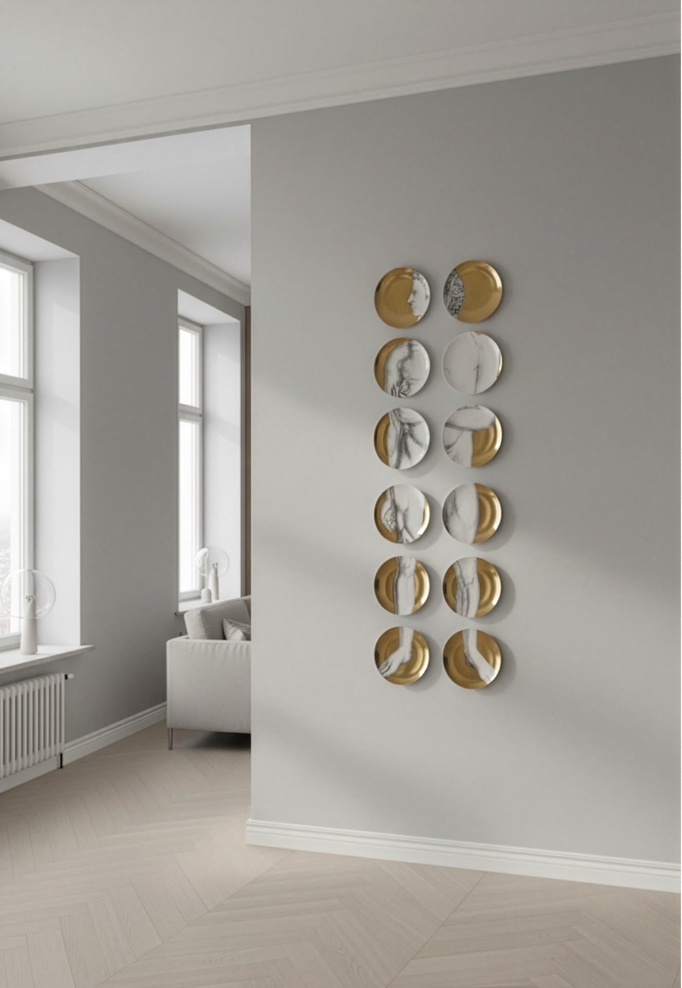 Set von 12 Tellern, Piero Fornasetti, Adamo / Adam im Angebot 1