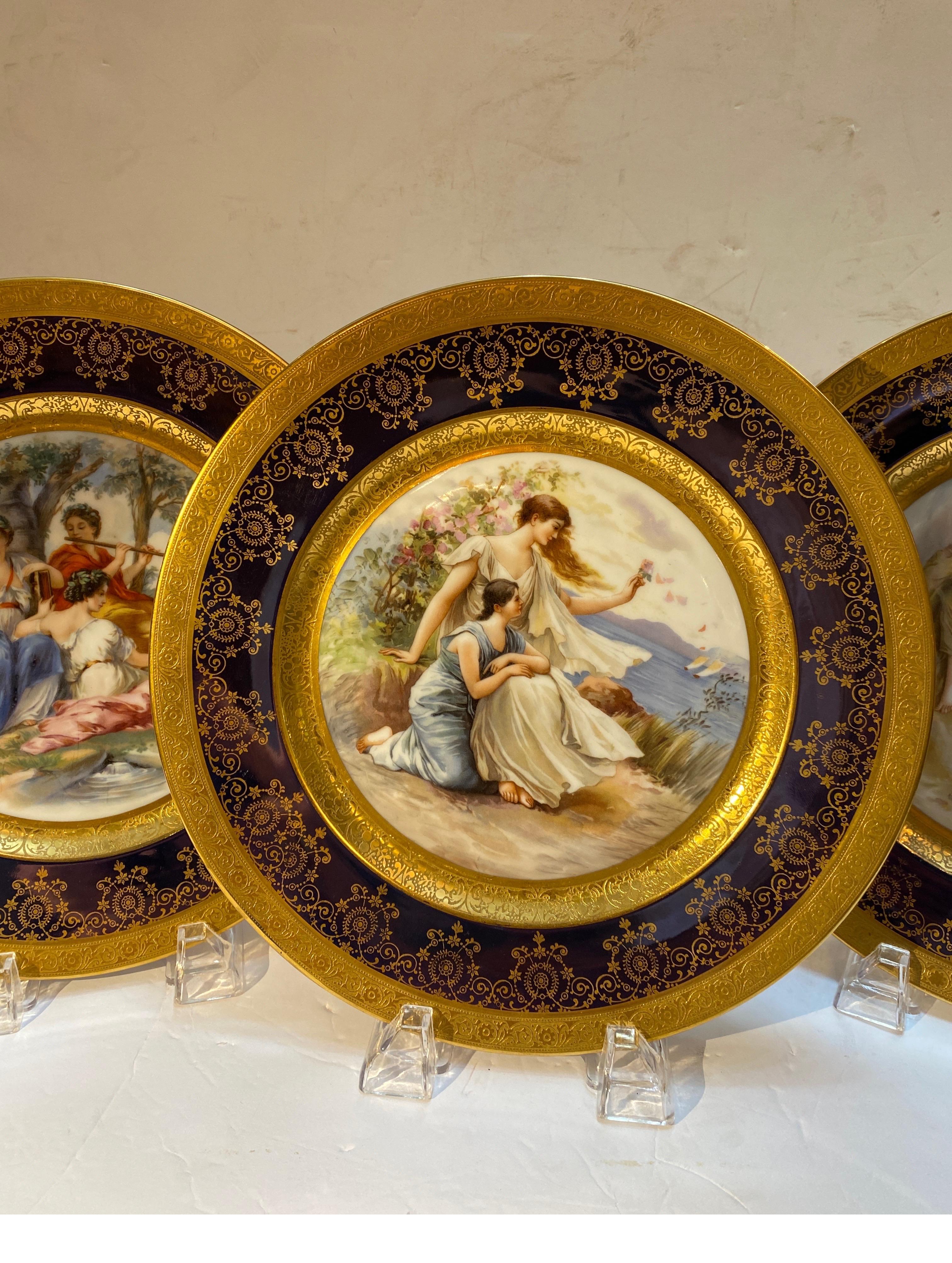 Set of 12 Porcelain Allegorical Scene Plates For Sale 5