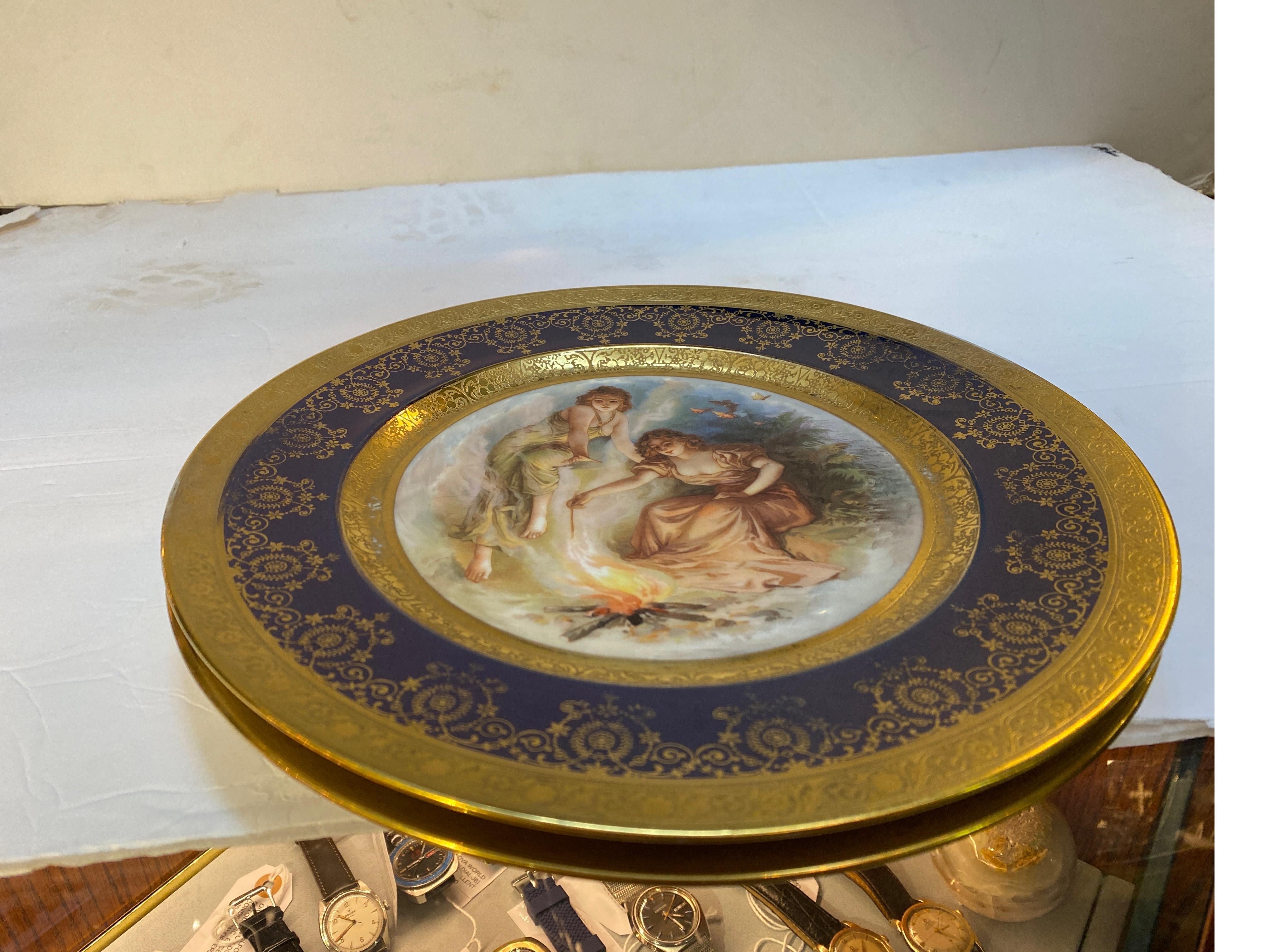 Set of 12 Porcelain Allegorical Scene Plates For Sale 6
