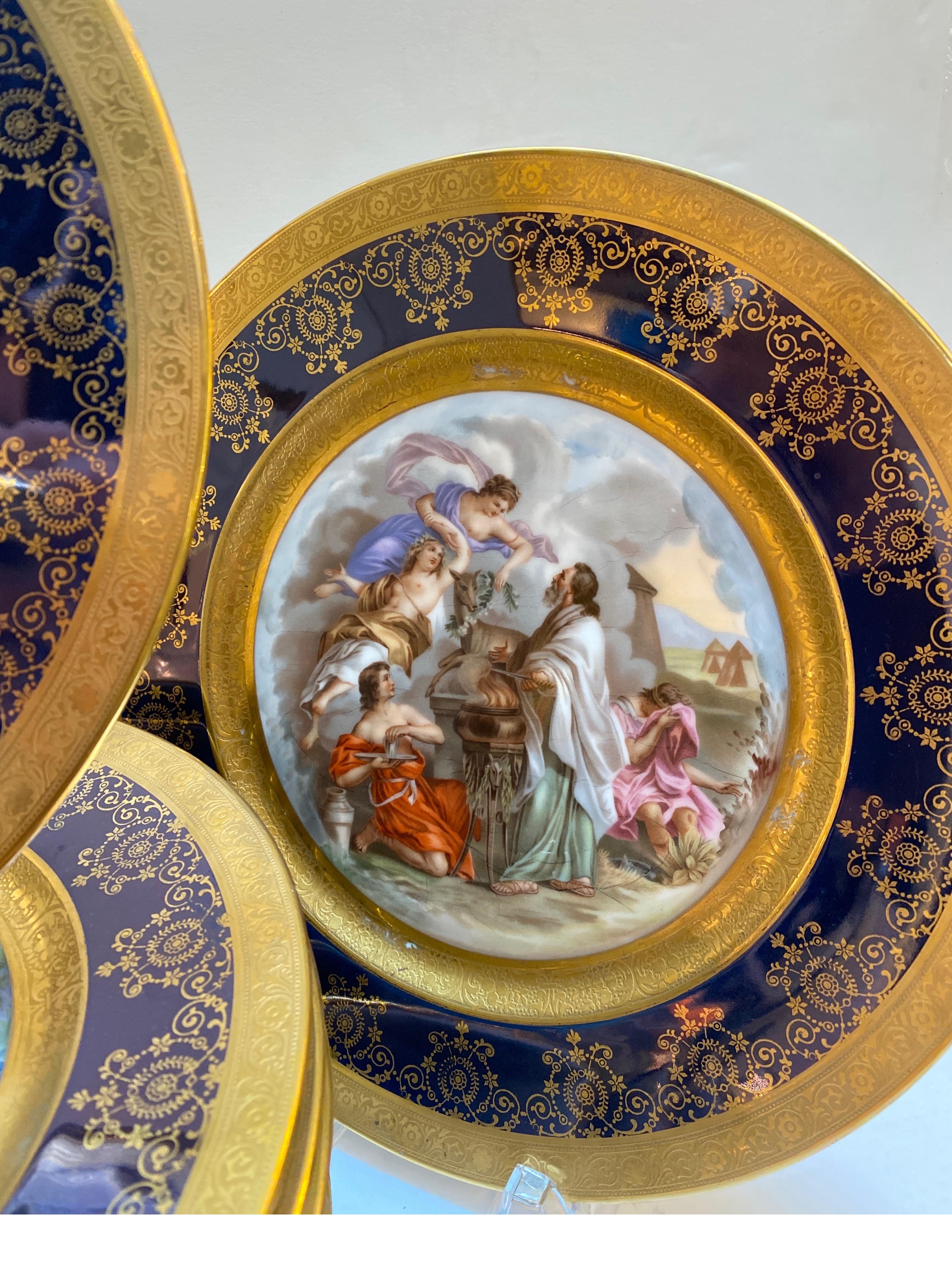 German Set of 12 Porcelain Allegorical Scene Plates For Sale