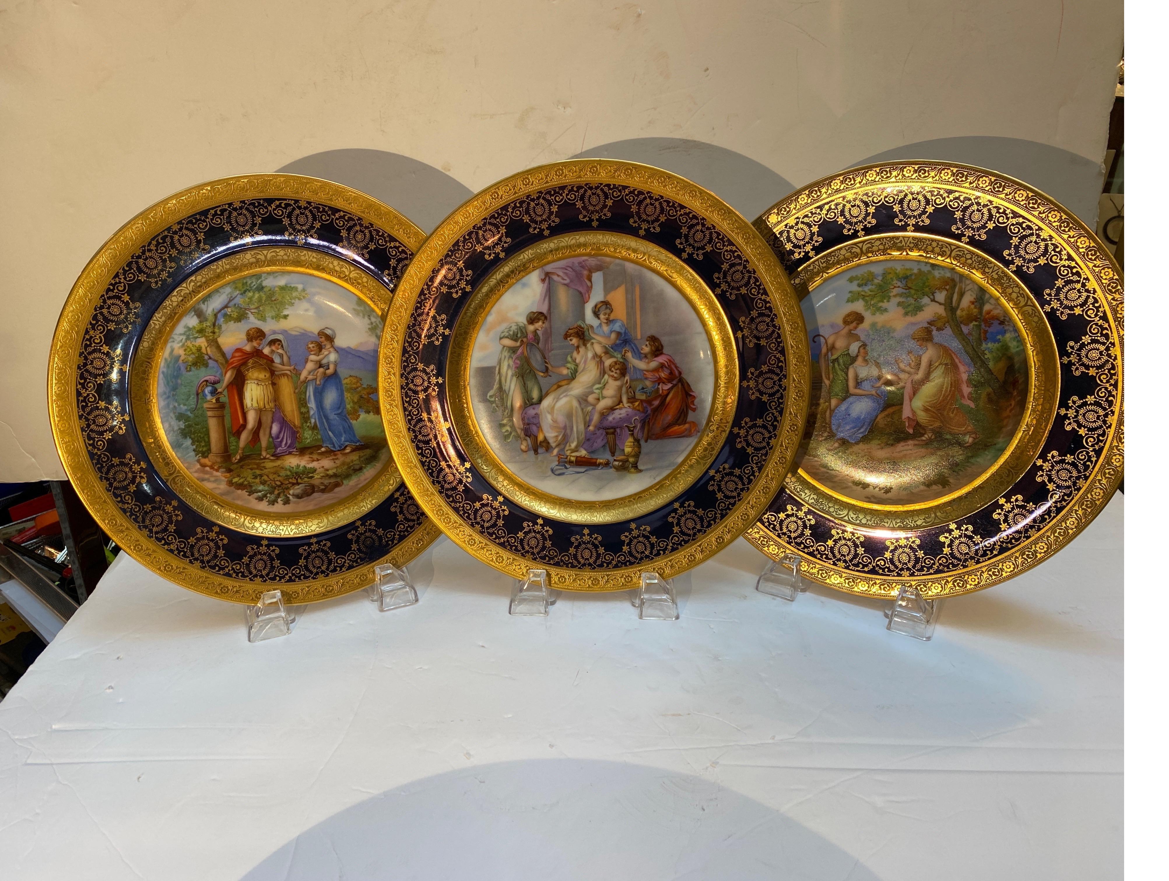 Set of 12 Porcelain Allegorical Scene Plates For Sale 1