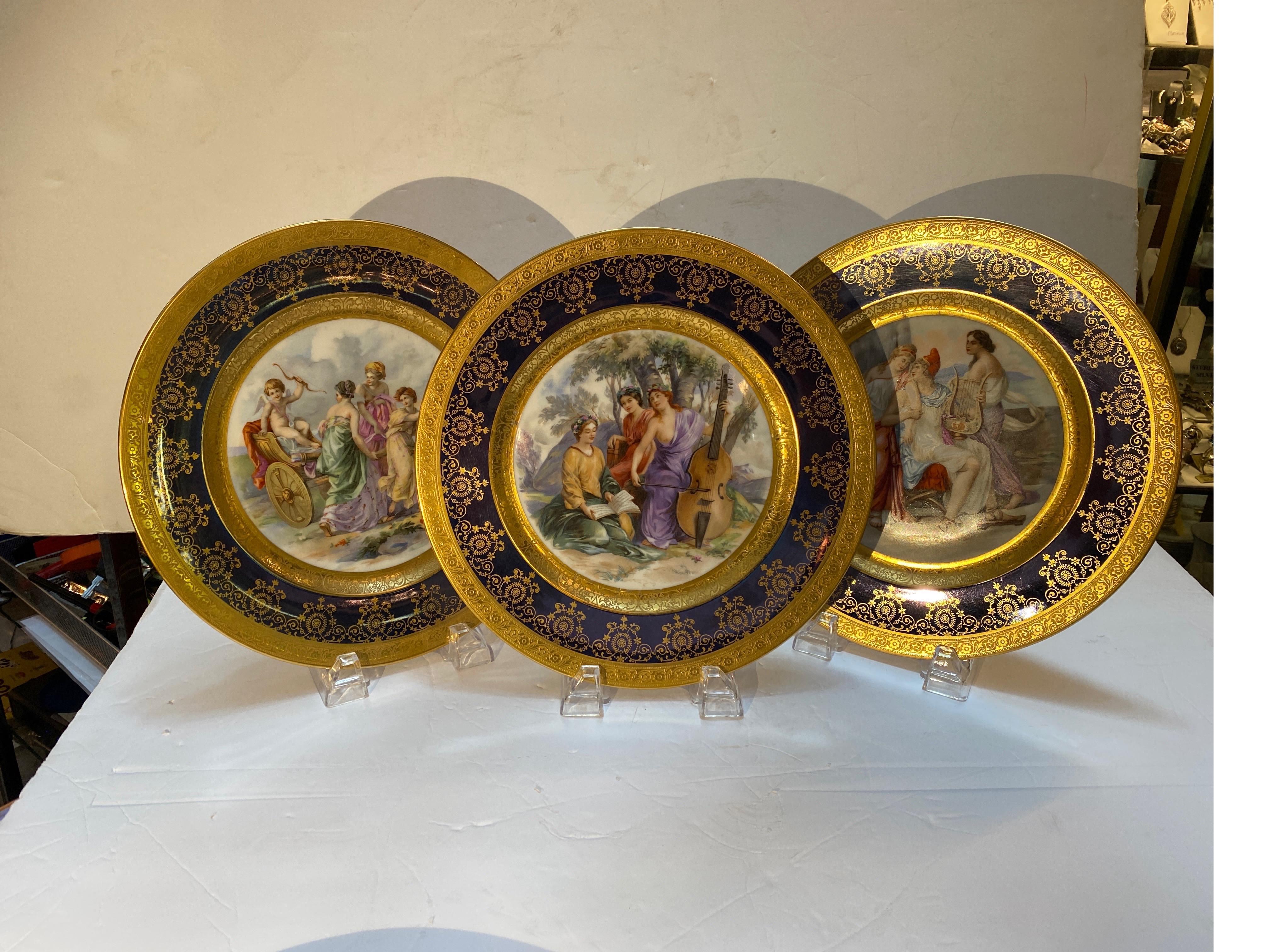 Set of 12 Porcelain Allegorical Scene Plates For Sale 2