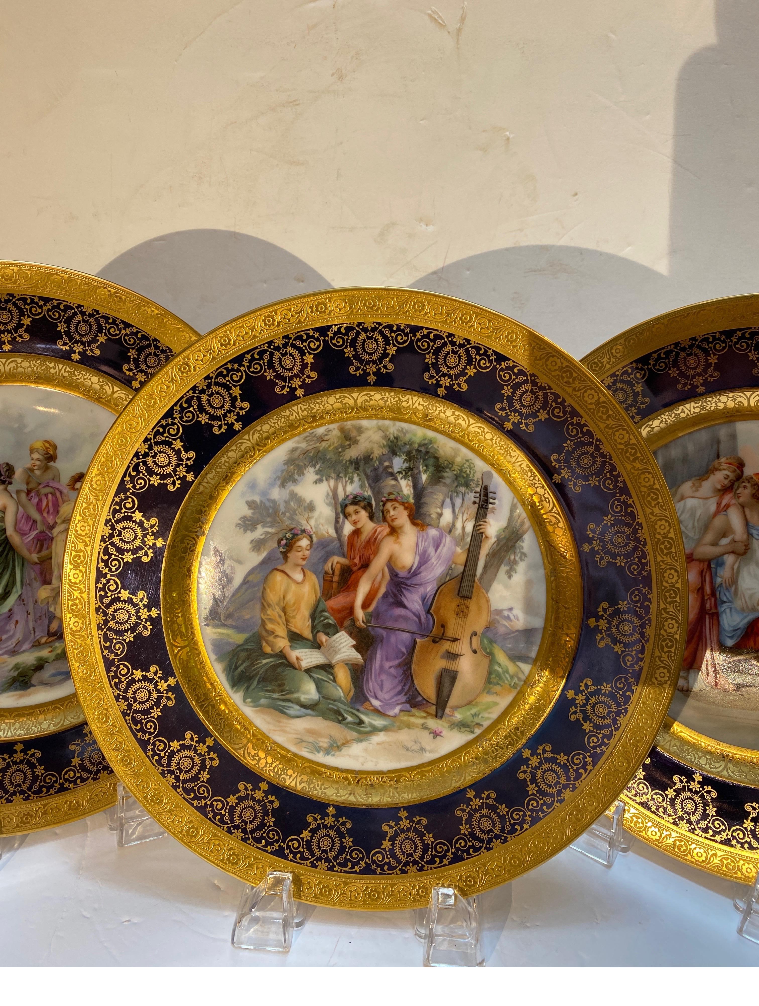 Set of 12 Porcelain Allegorical Scene Plates For Sale 3