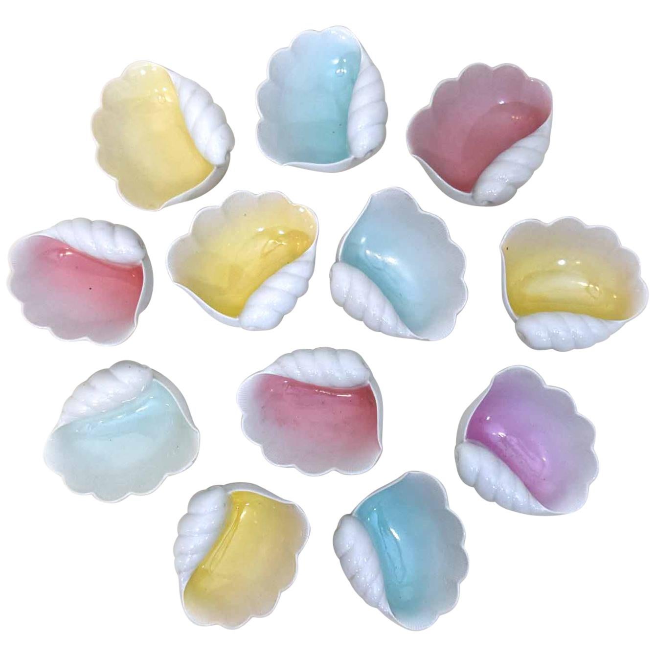 Juego de 12 conchas de porcelana de Giovanni Garibaldi para Richard-Ginori