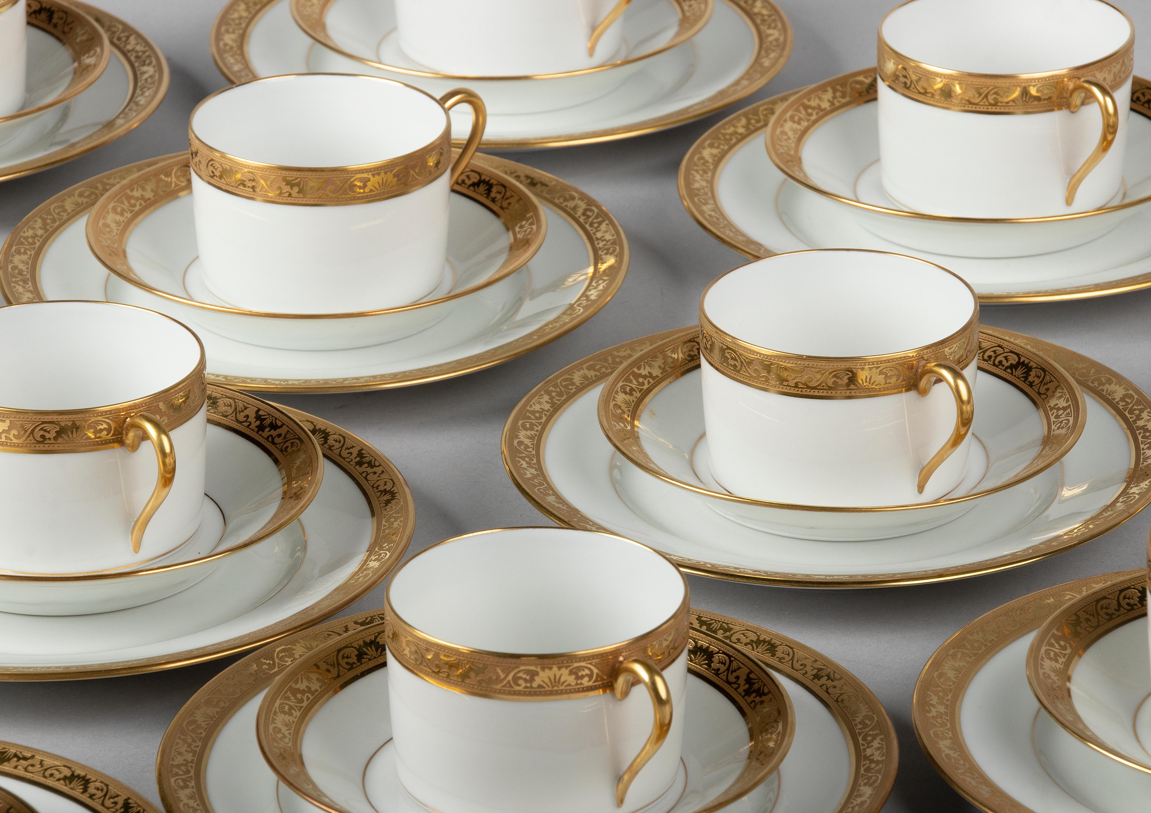 Set of 12 Porcelain Tea Trios by Raynaud Limoges 4