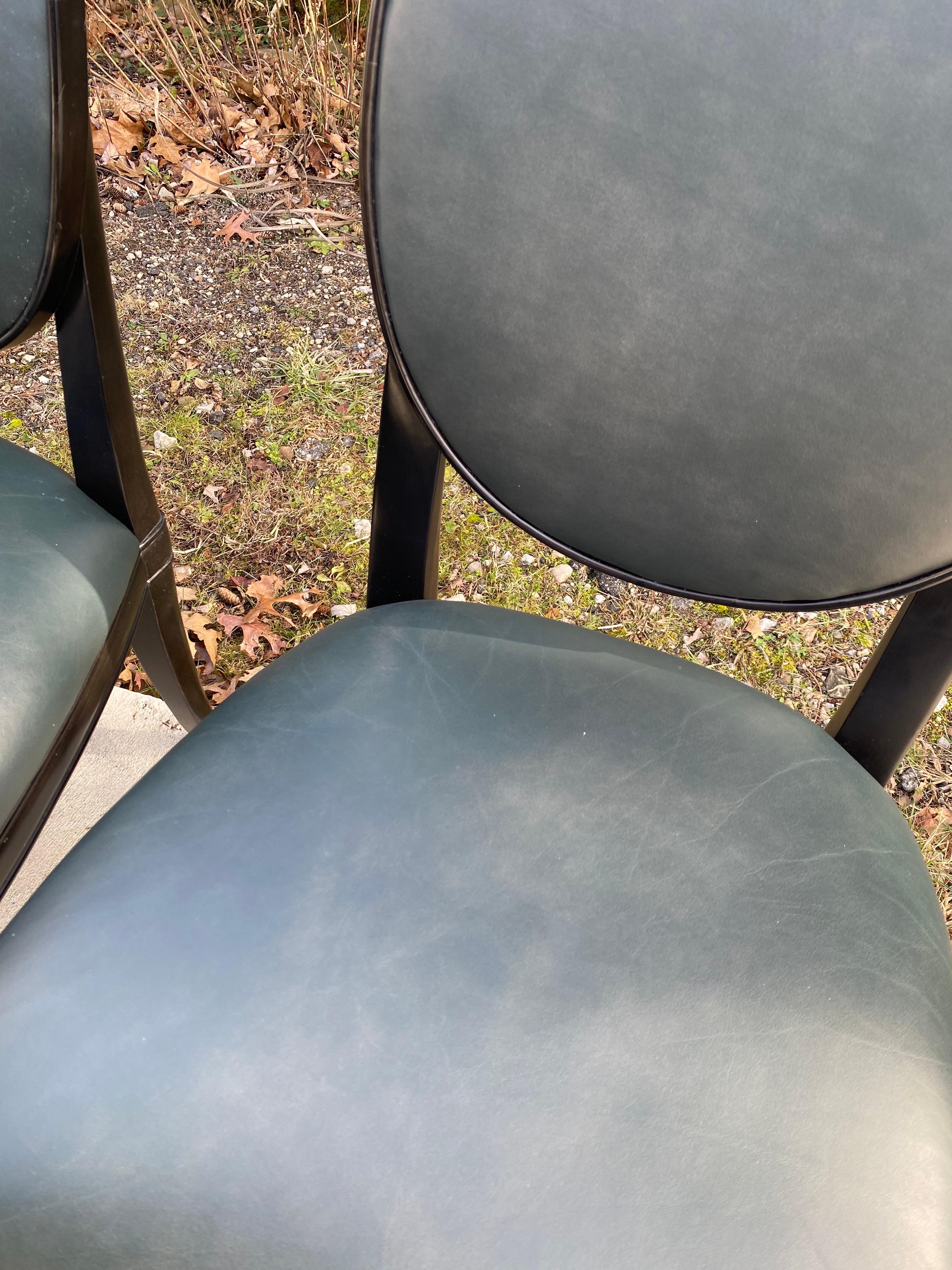 Set of 12 Randolph and Hein Dining Chairs in Black Lacquer 1