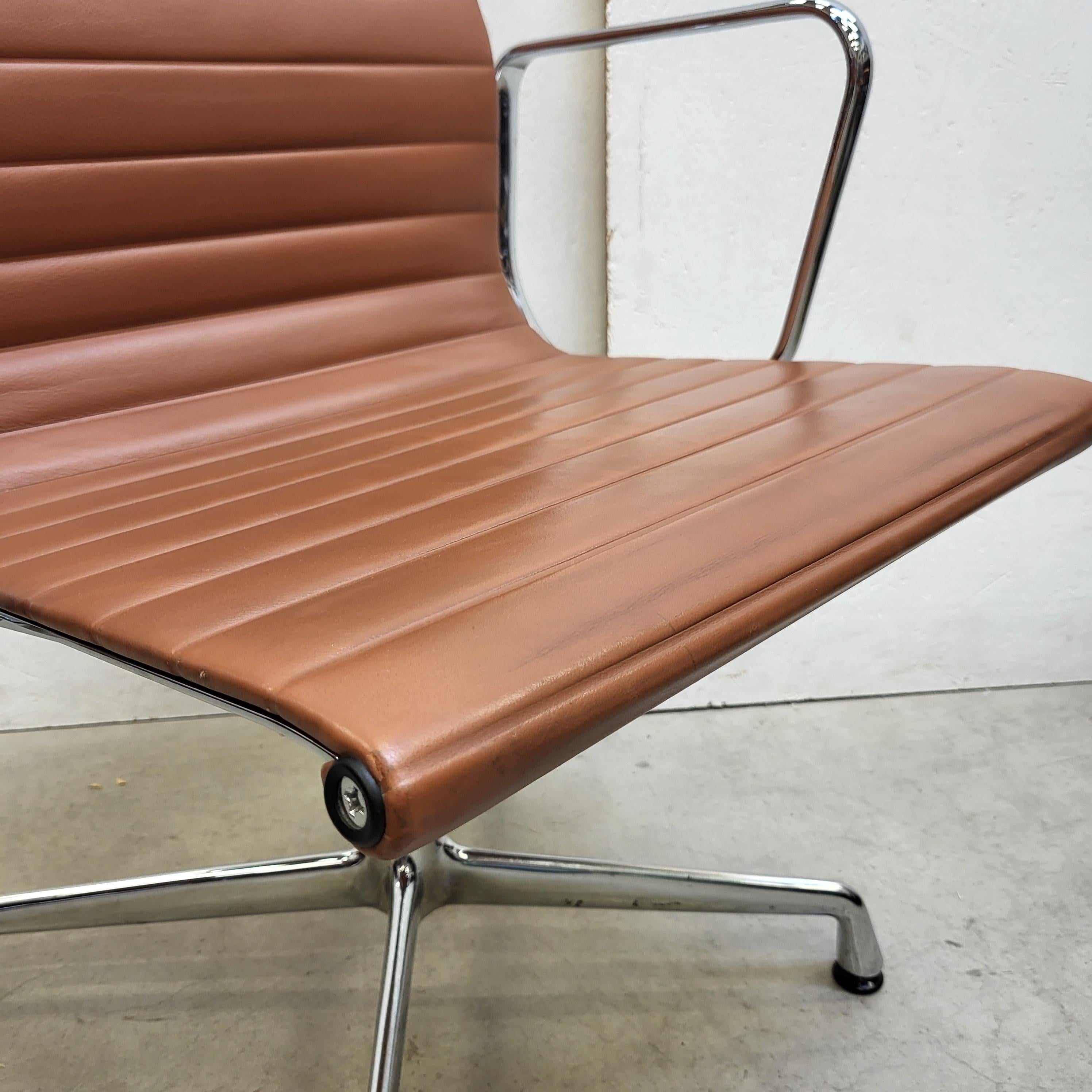 Set of 12 Rare Cognac Vitra EA107 Aluminium Chairs by Charles Eames 2