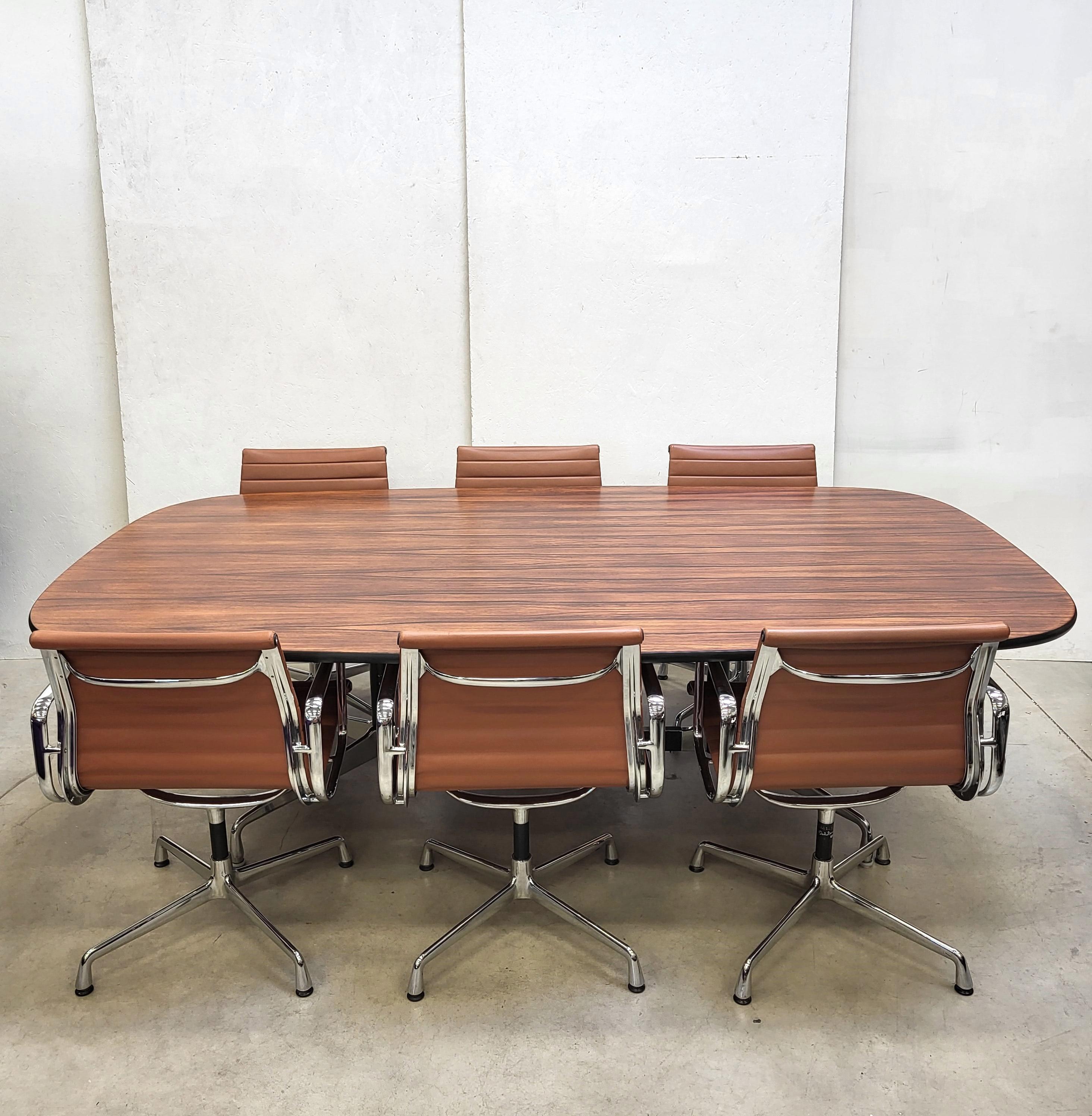 Set of 12 Rare Cognac Vitra EA107 Aluminium Chairs by Charles Eames 3