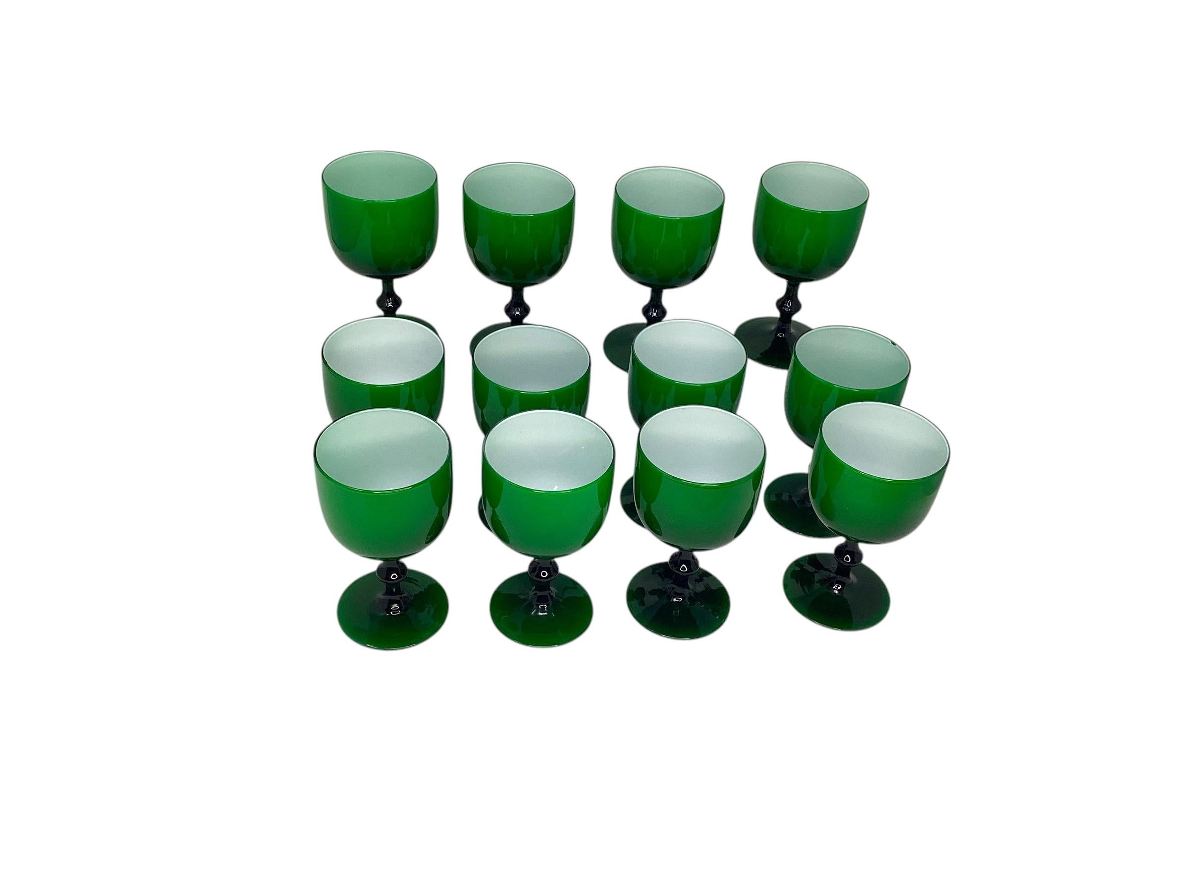 Set of 12 Rare Murano Wine or Water Goblets 4