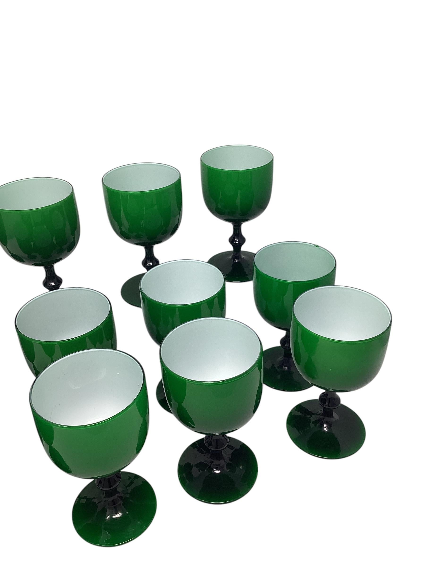 Set of 12 Rare Murano Wine or Water Goblets 1