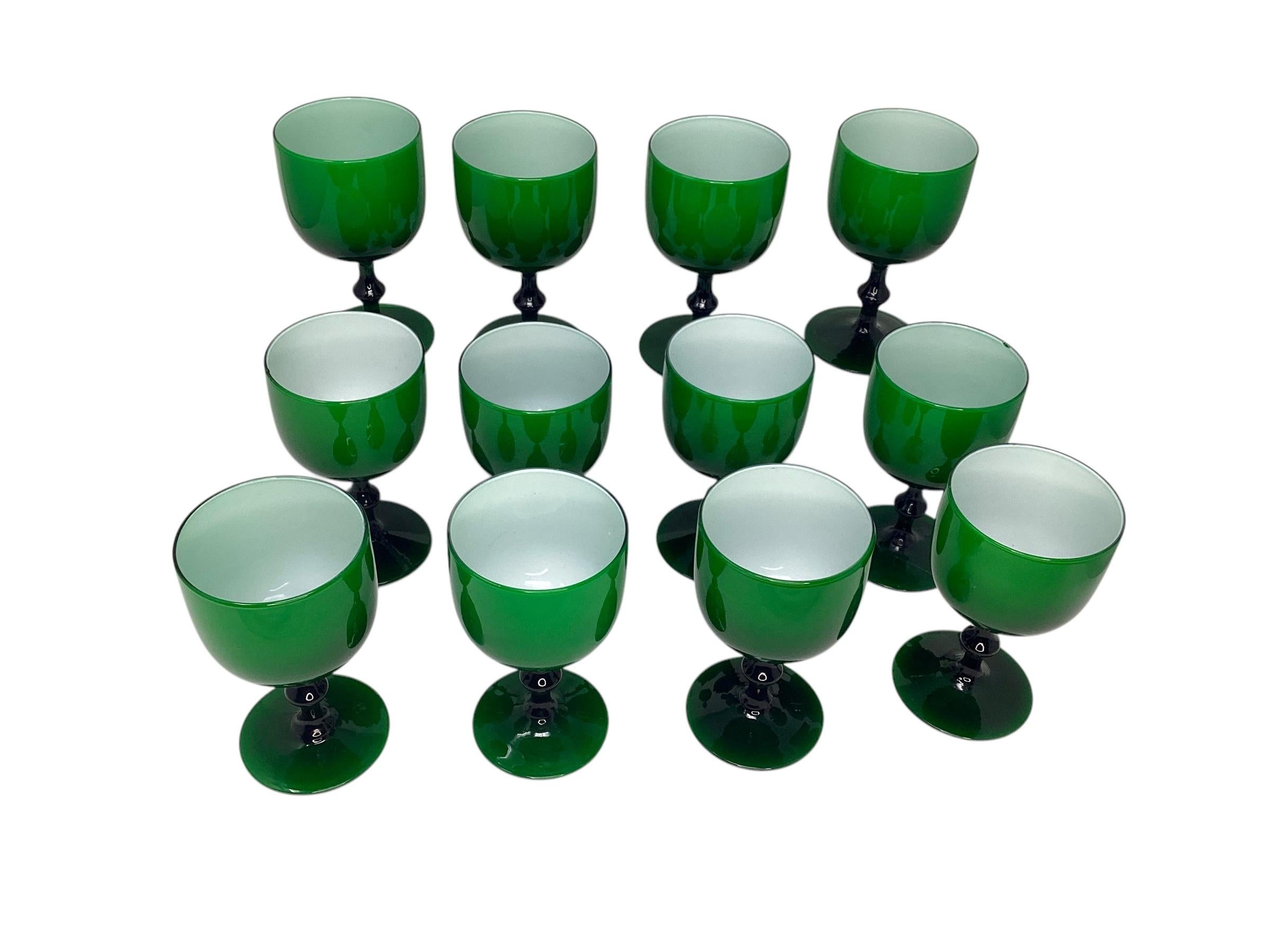 Set of 12 Rare Murano Wine or Water Goblets 2