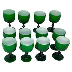Set of 12 Rare Murano Wine or Water Goblets