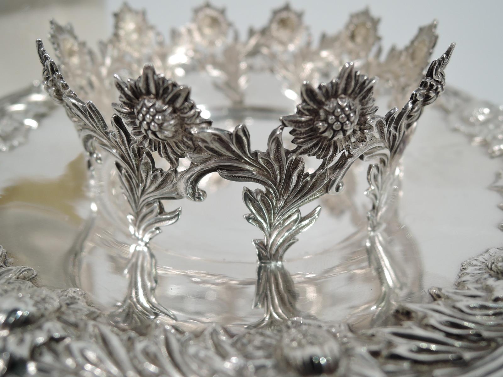 Set of 12 Rare Tiffany Chrysanthemum Bouillon Cups and Original Lenox Inserts 2