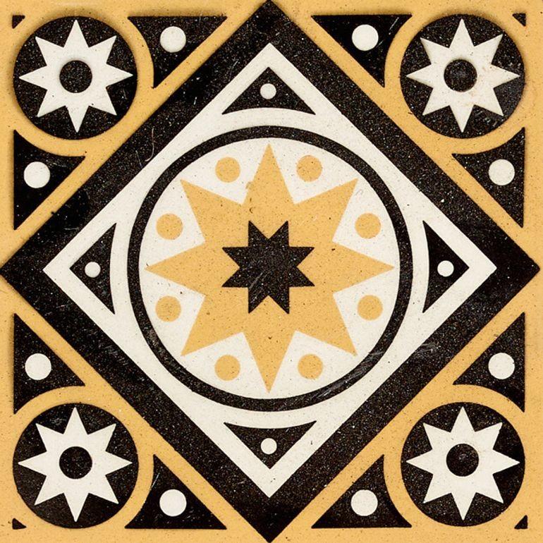 English Set of 12 Reclaimed W Godwin Encaustic Tiles For Sale