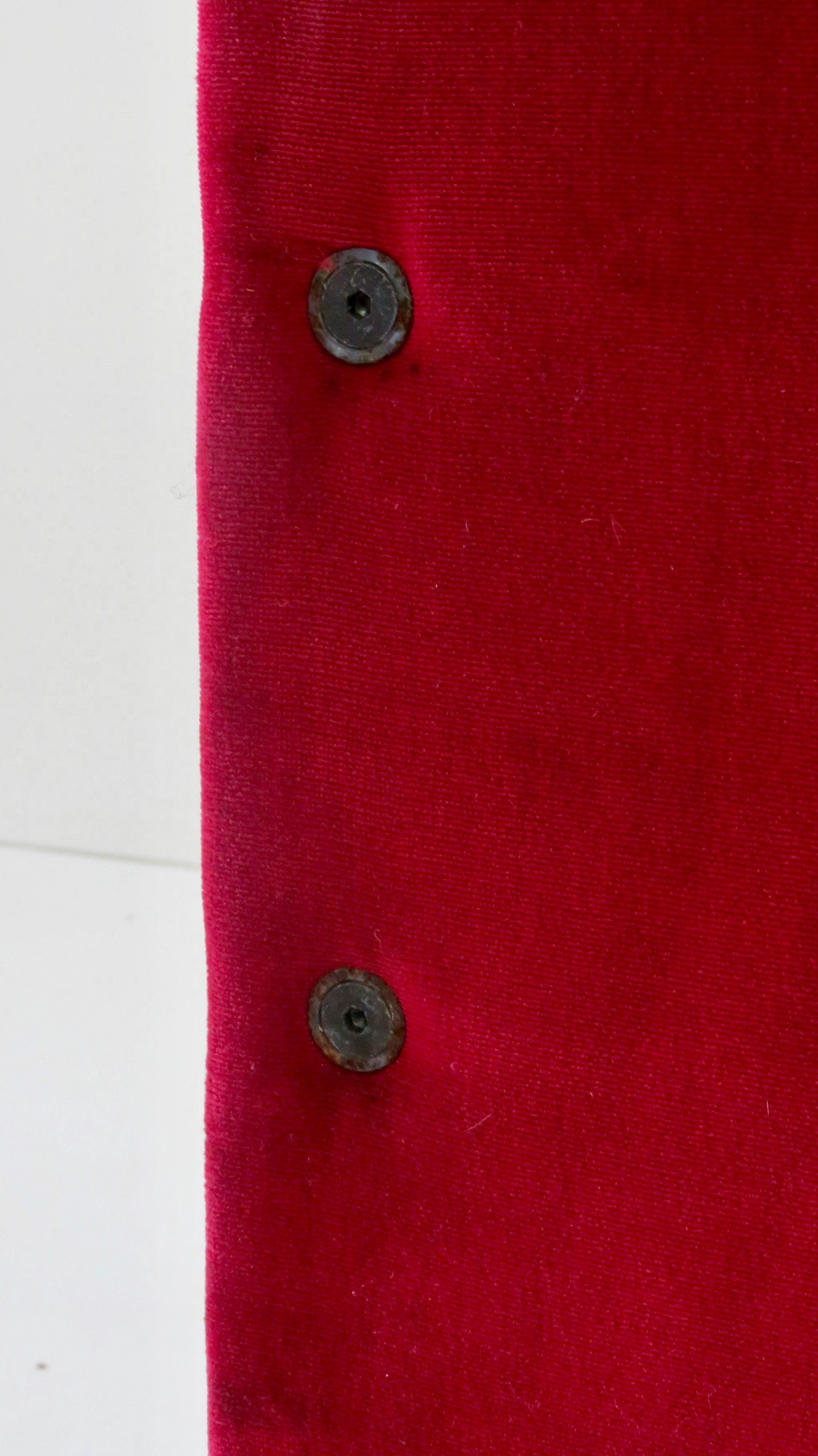 Set of 12 Red Velvet Carlo Scarpa Theatre Chairs, from the Auditorium Roma, 1960 9