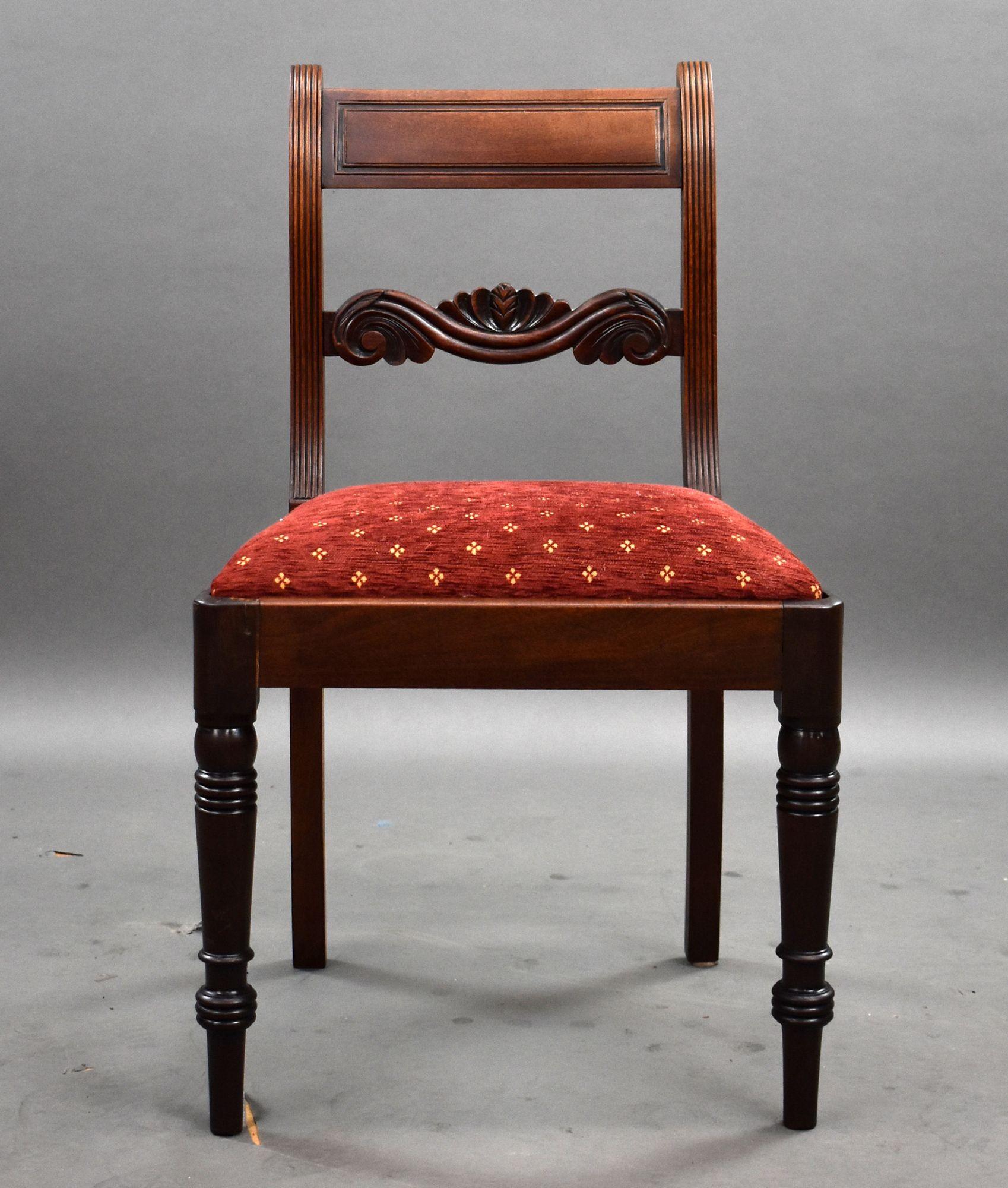Set of 12 Regency Mahogany Dining Chairs For Sale 5