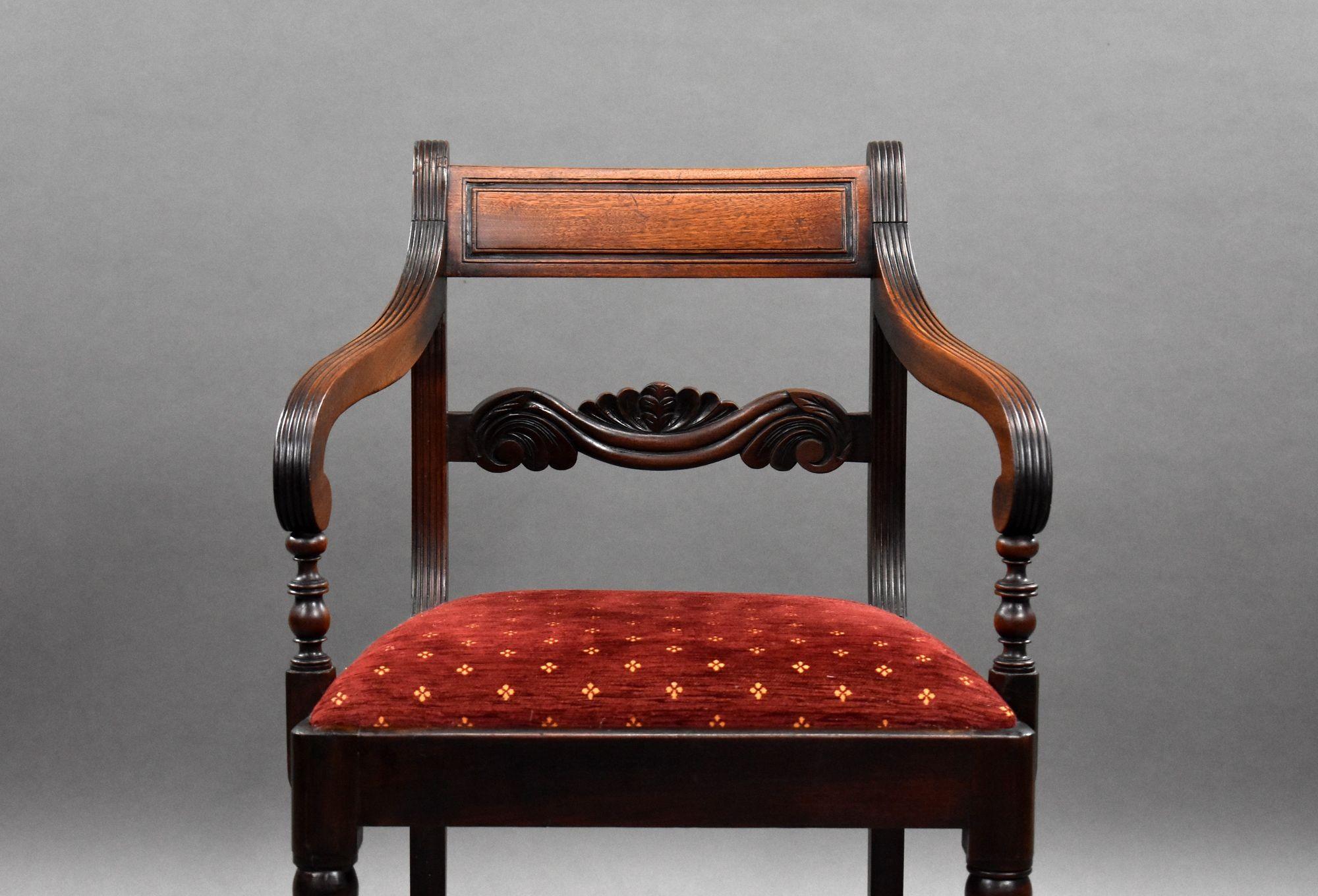 Set of 12 Regency Mahogany Dining Chairs For Sale 2