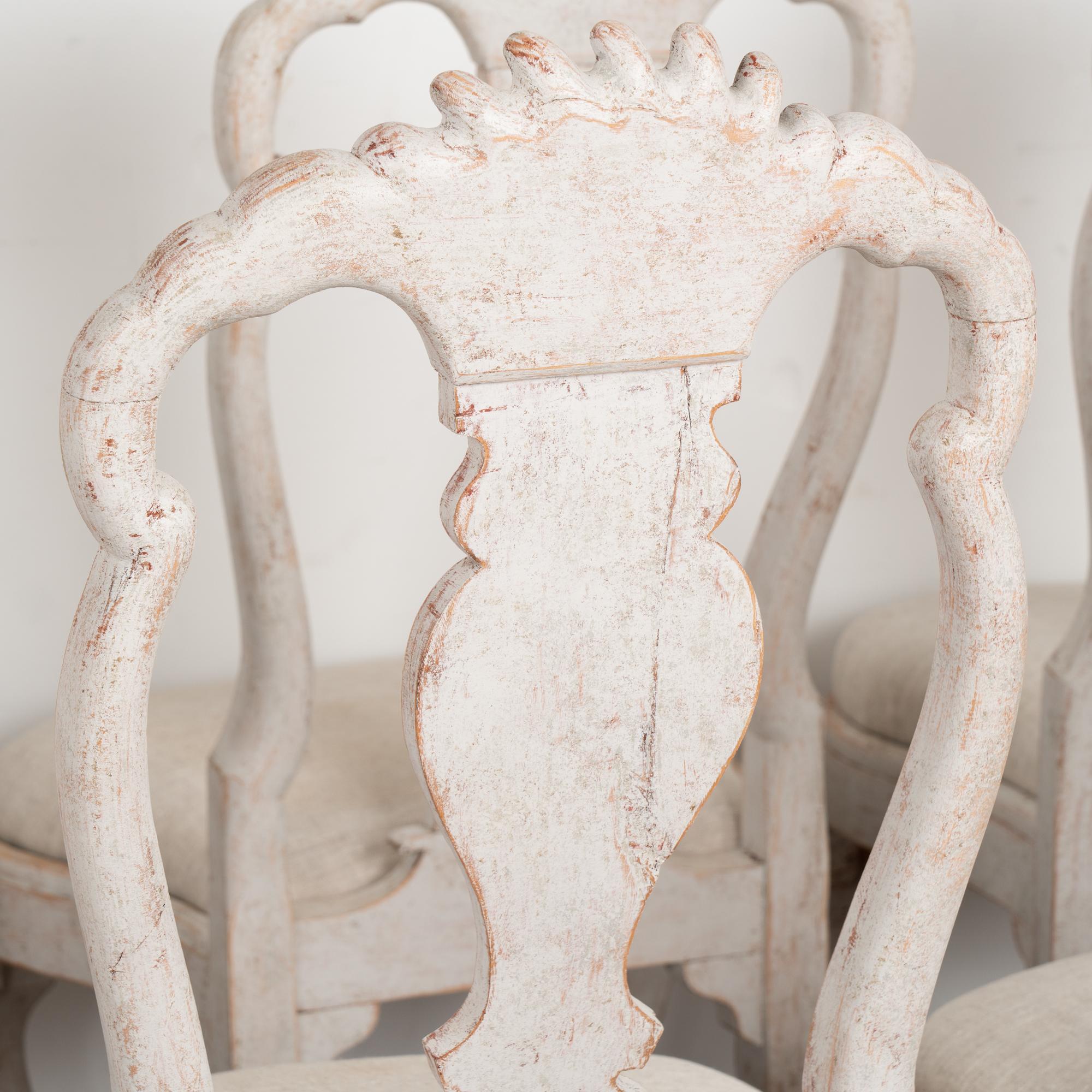 20th Century Set of 12 Rococo Swedish Dining Chairs, circa 1900 For Sale