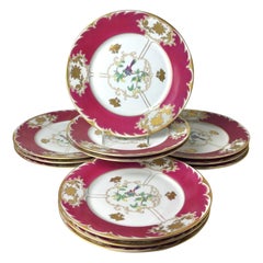 Set of 12 Royal Bayreuth Service Dinner Plates