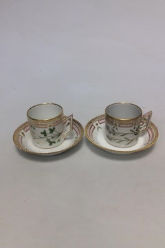 Set of 12 Royal Copenhagen Flora Danica Chocolate Cup No 20/3513 For Sale  at 1stDibs