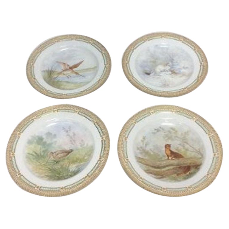 Lote de 12 Plato llano juego Flora Danica nº 3549 de Royal Copenhagen