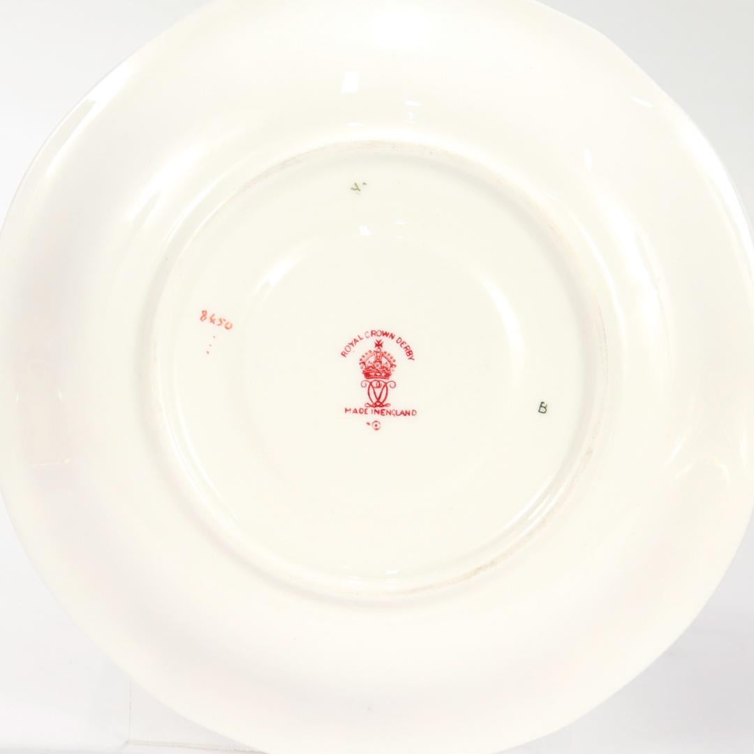 Set of 12 Royal Crown Derby Porcelain Border Imari Pattern 8450 Cups & Saucers For Sale 9