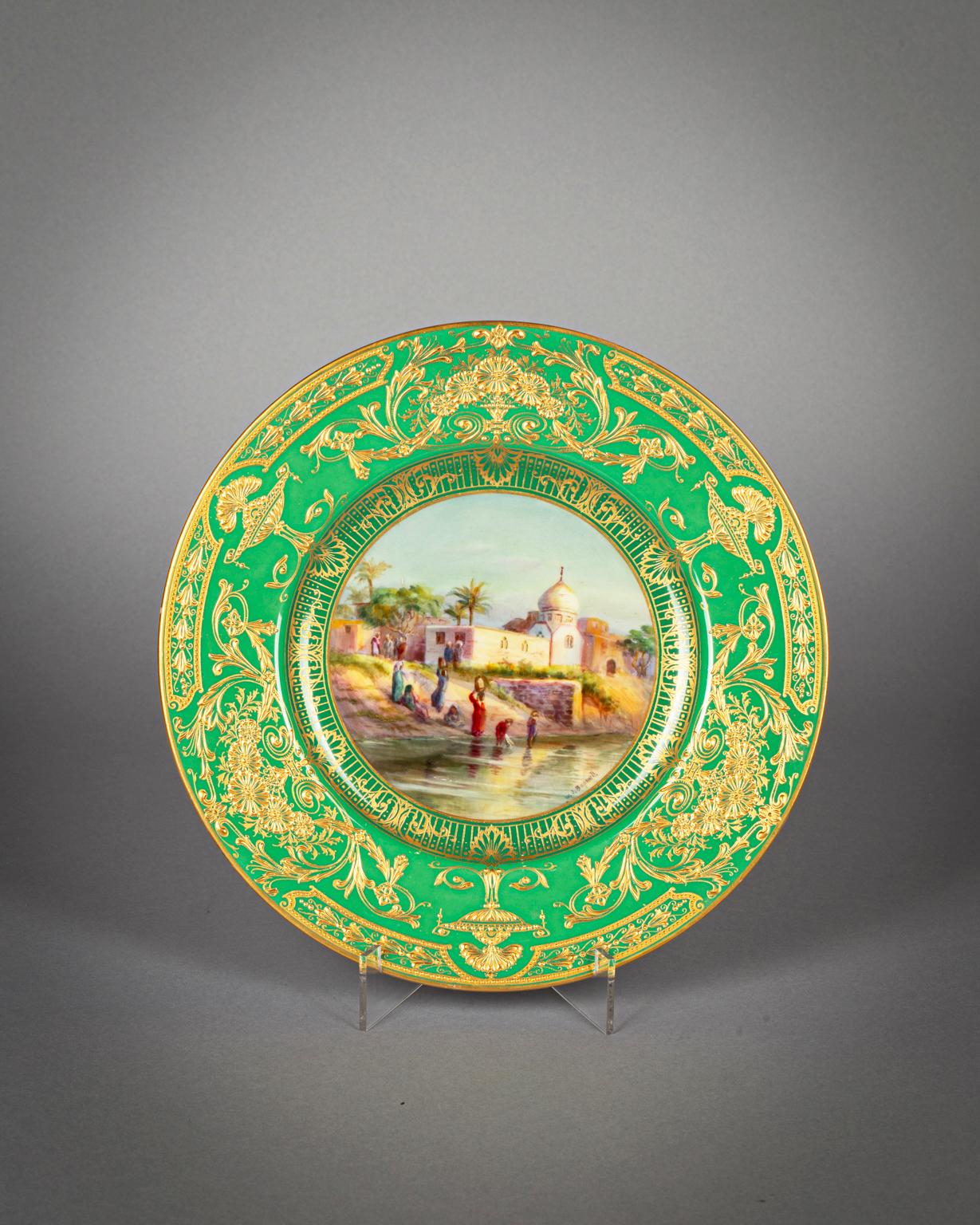 Ensemble de 12 assiettes de cabinet en porcelaine Royal Worcester, début du 20e siècle en vente 5