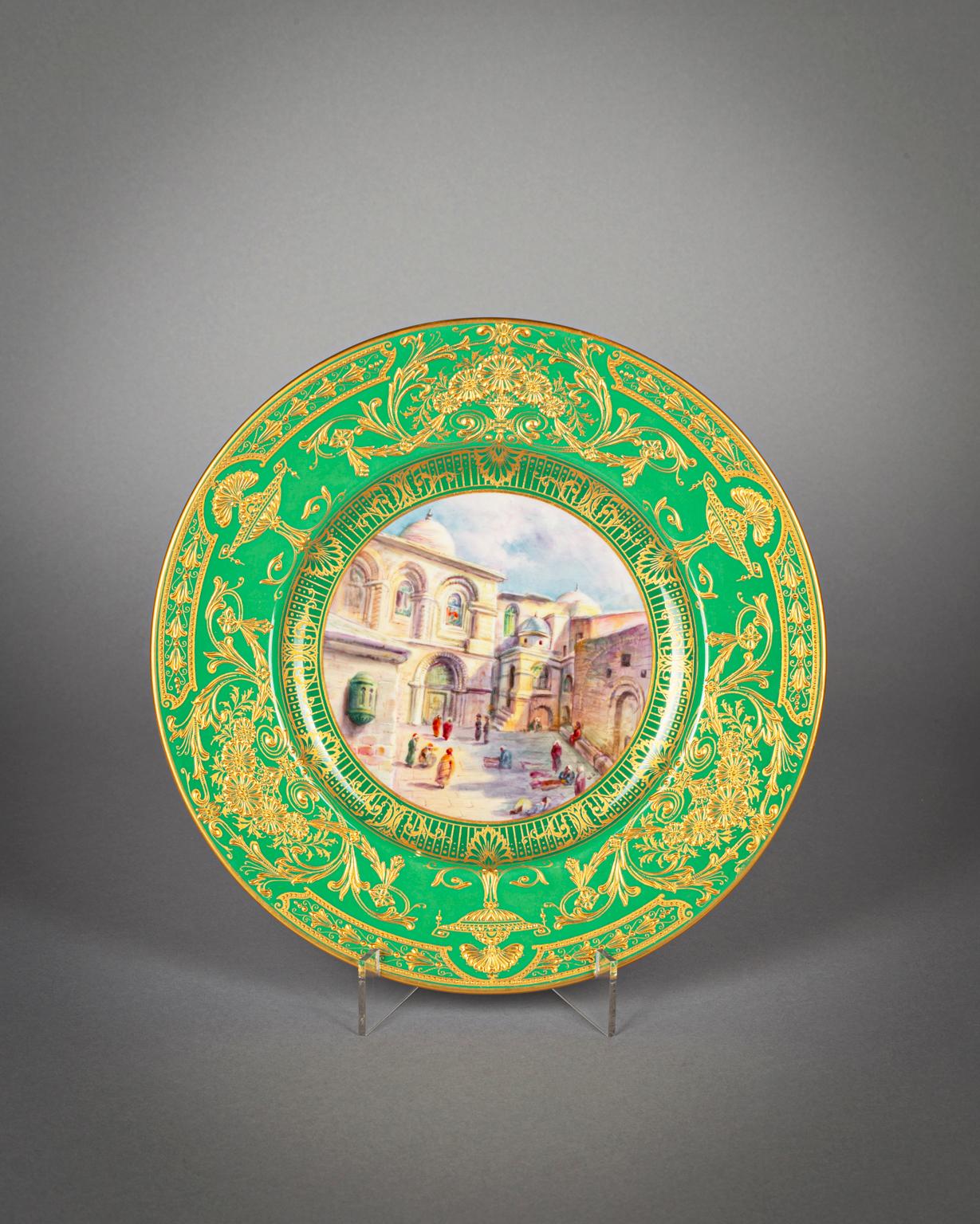 20ième siècle Ensemble de 12 assiettes de cabinet en porcelaine Royal Worcester, début du 20e siècle en vente