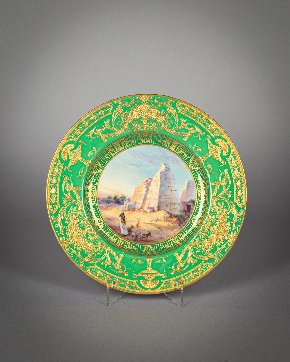 Ensemble de 12 assiettes de cabinet en porcelaine Royal Worcester, début du 20e siècle en vente 1