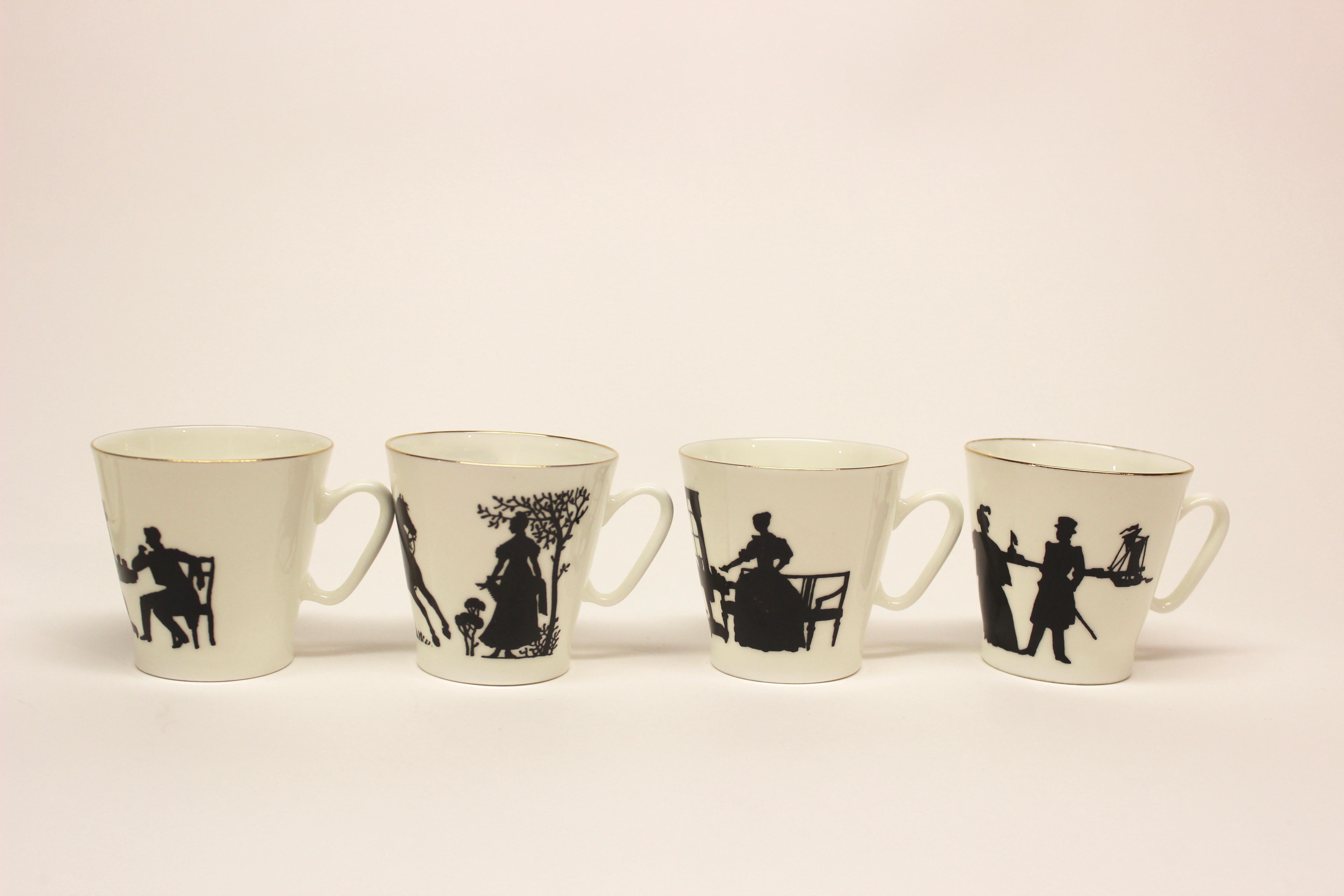 Set von 12 russischen Lomonosov Demi-Tasse-Porzellanbechern und Untertassen 4