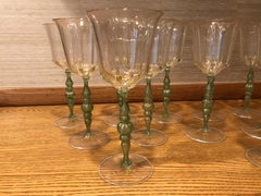 Set of 12 Salviati Venetian Wine Glasses