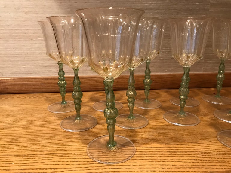 Set of 12 Salviati Wine Glasses For Sale at 1stDibs