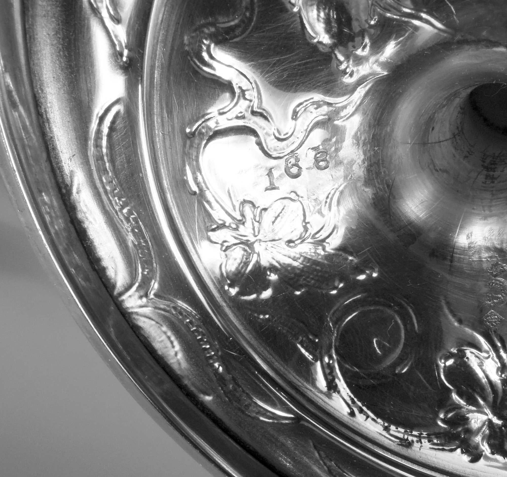 Set of 12 Schofield Baltimore Sterling Silver Grapevine Goblets For Sale 2