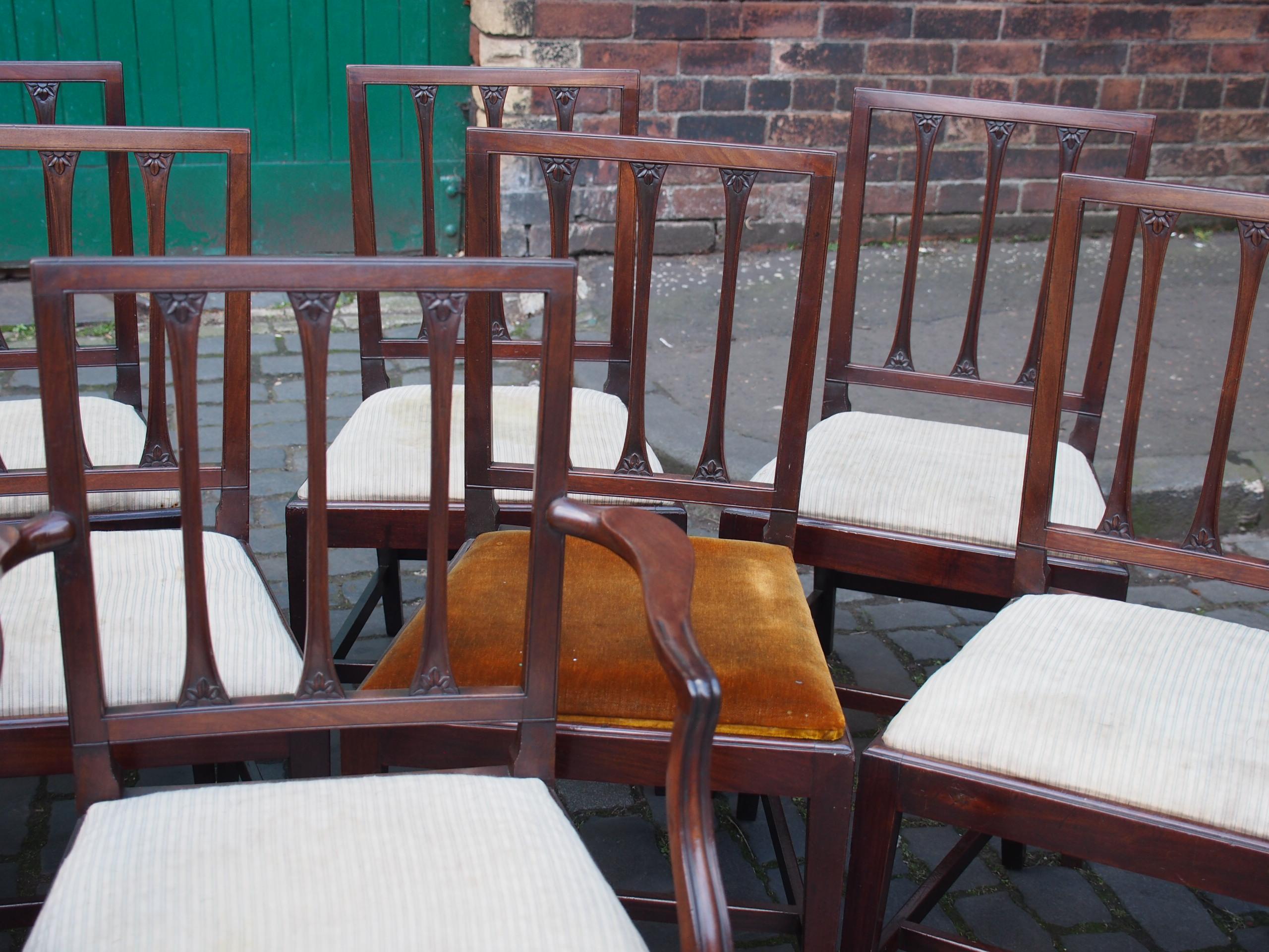 Set of 12 Scottish George III Mahogany Dining Chairs For Sale 5