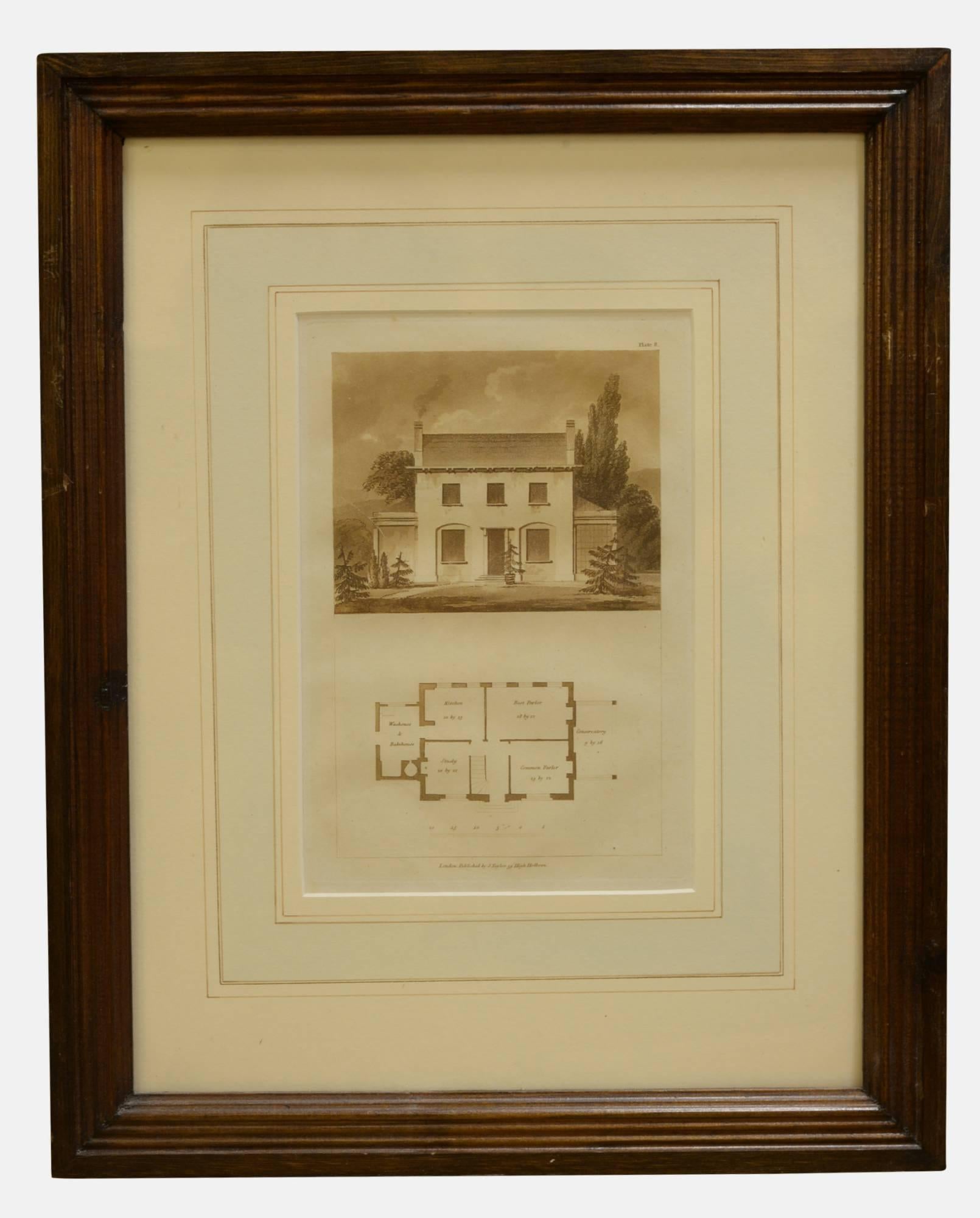 Set of 12 sepia prints of designs for cottage Later frames c1830 In Good Condition For Sale In Salisbury, GB
