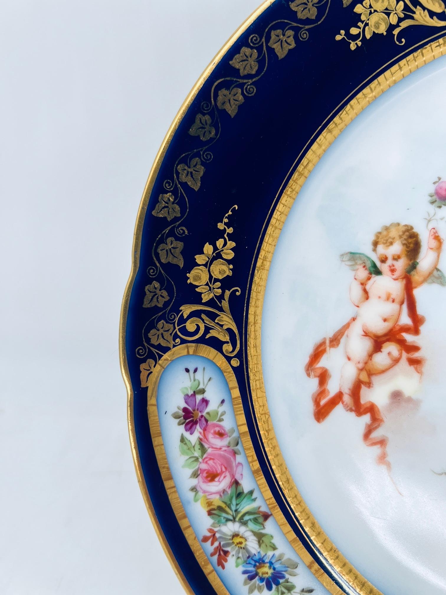 Louis Philippe Set of 12, Sevres 19th C., Chateau Des Tuileries 1846 Louis Phillippe Plates For Sale