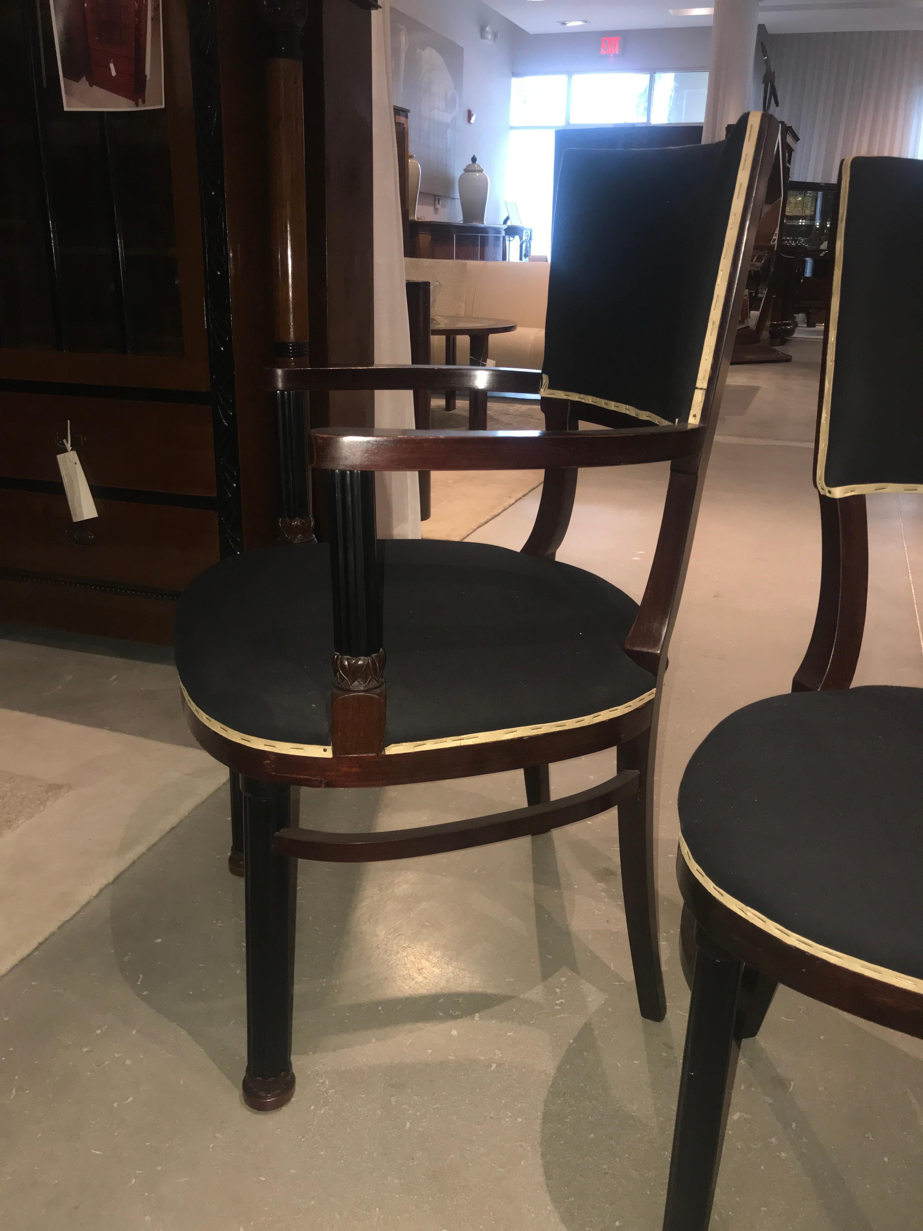 Austrian Set of 12 Sezession Dining Chairs For Sale