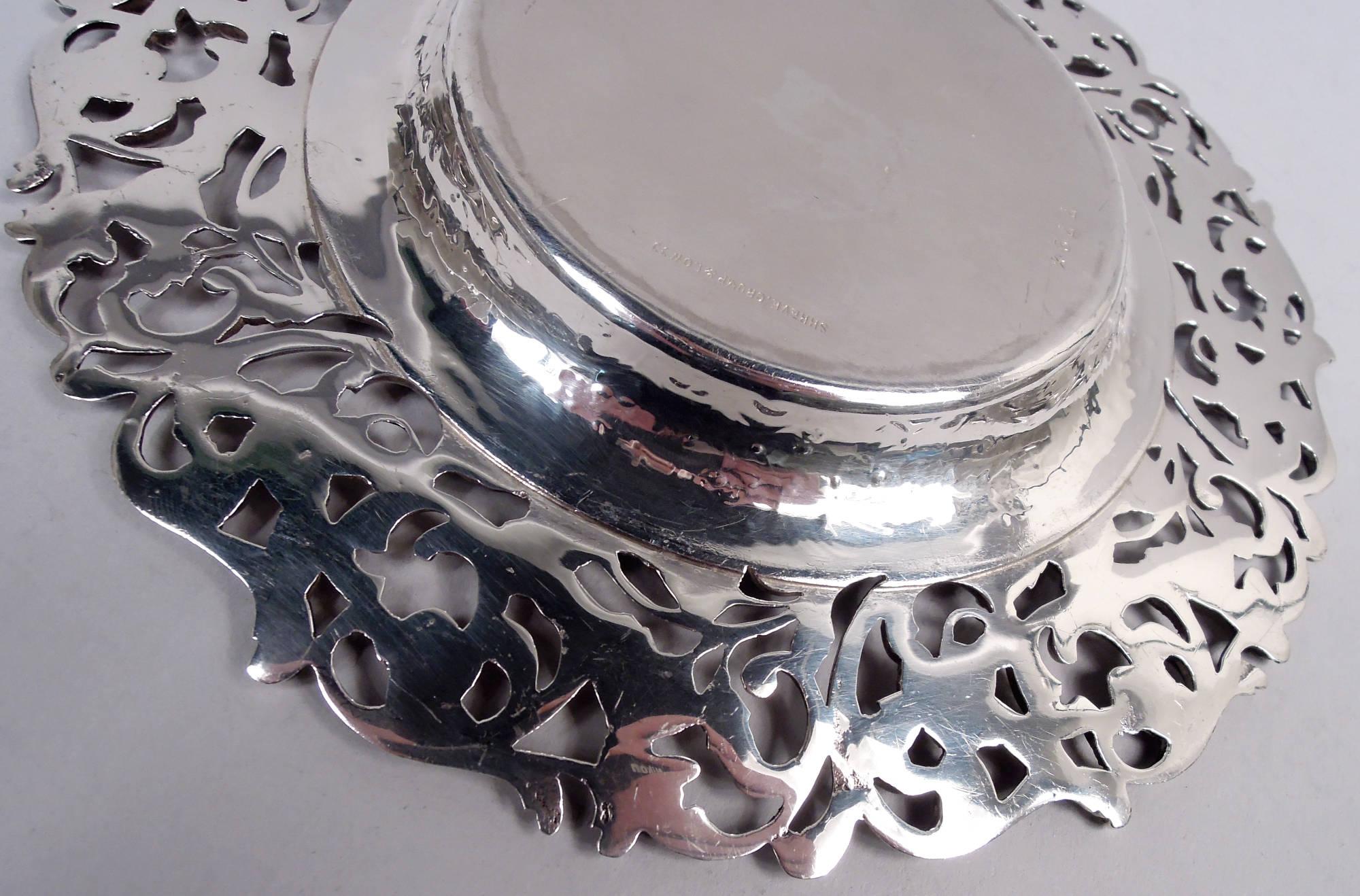 Sterling Silver Set of 12 Shreve, Crump & Low Fancy Victorian Bread & Butter Plates For Sale