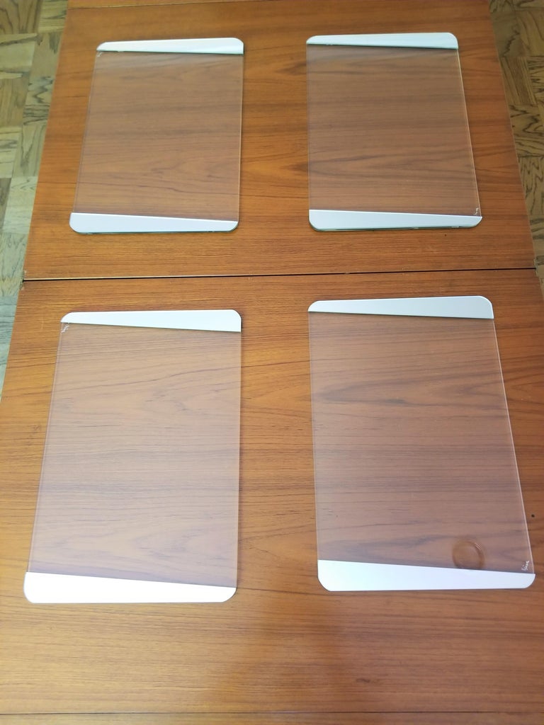 Set of 12 Signed 1970s Lucite and Mirror Dining Table Placemats For
