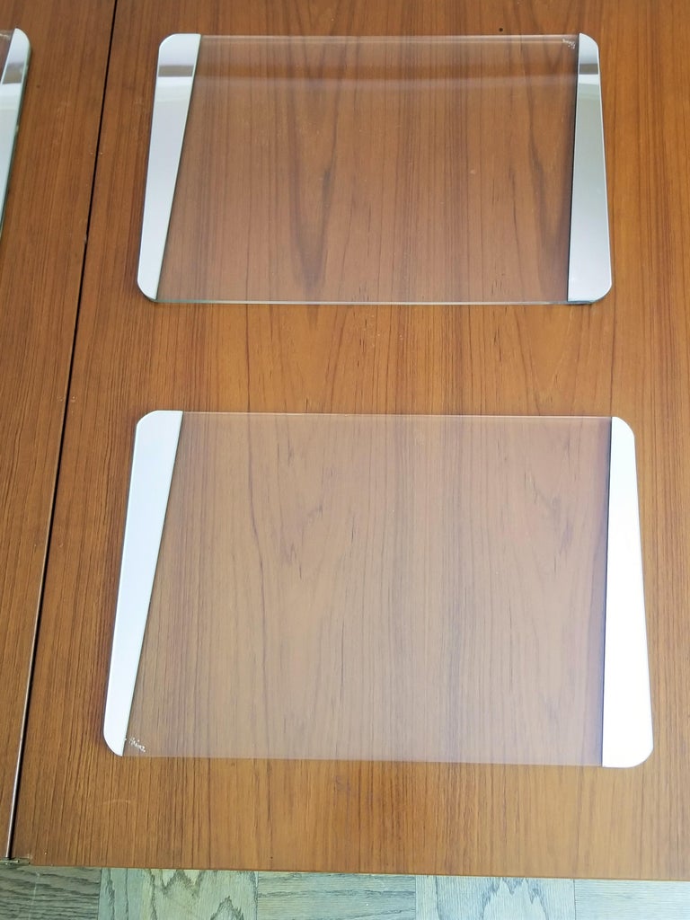 Placemats Table Setting for 12 Artist Signed Lucite and Mirror 1970s at