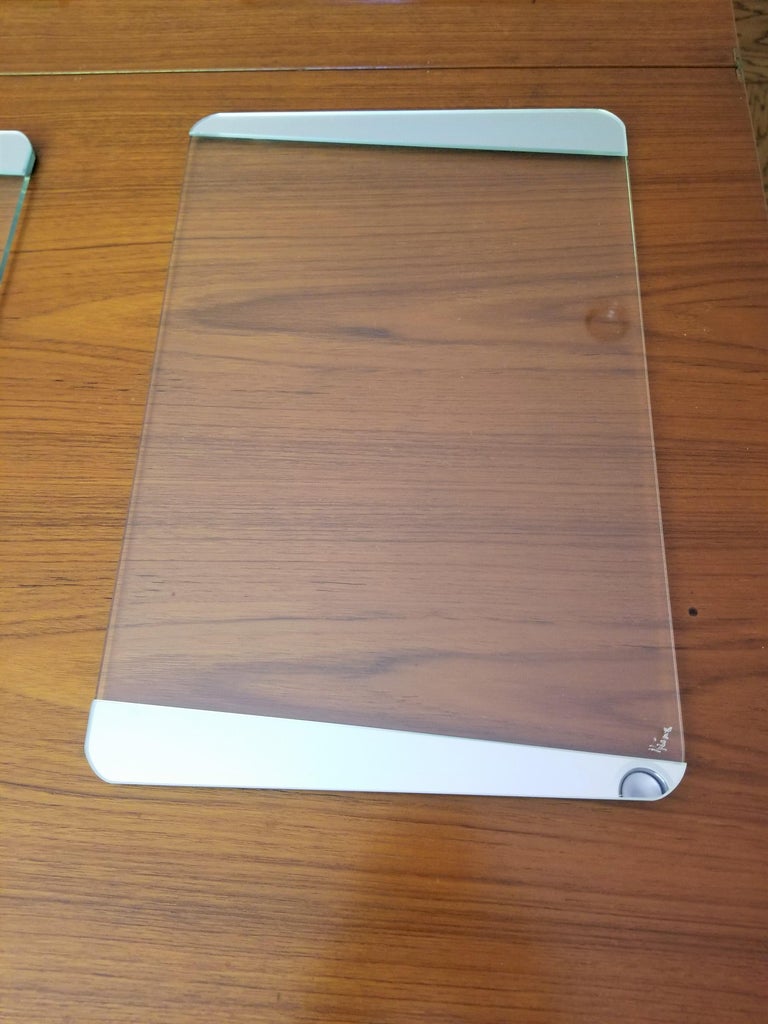 Set of 12 Signed 1970s Lucite and Mirror Dining Table Placemats For