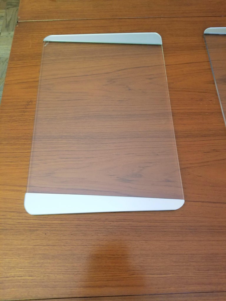 Set of 12 Signed 1970s Lucite and Mirror Dining Table Placemats For