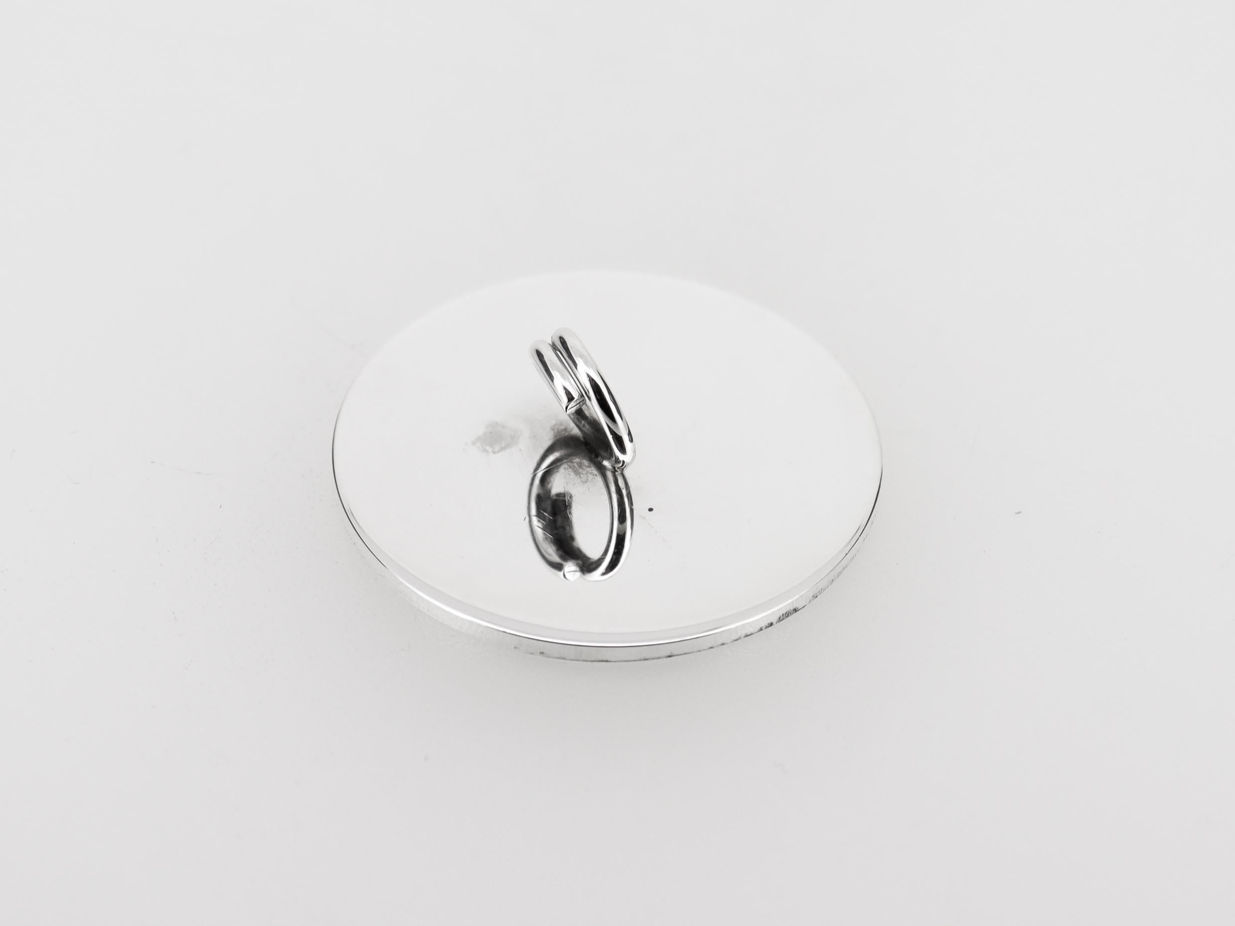 Juego de 12 portavasos de plata de ley firmados por Cartier, modernos de mediados de siglo en venta 9