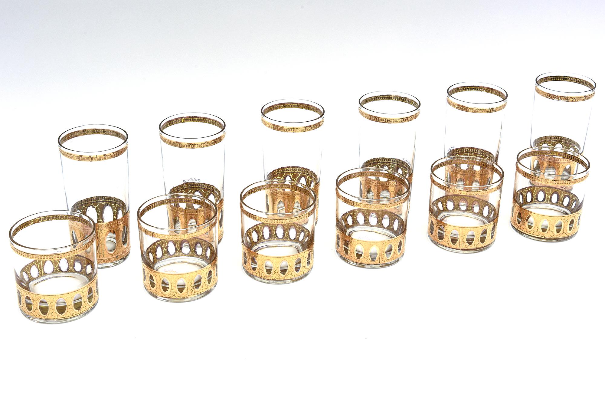 gold plated glass set
